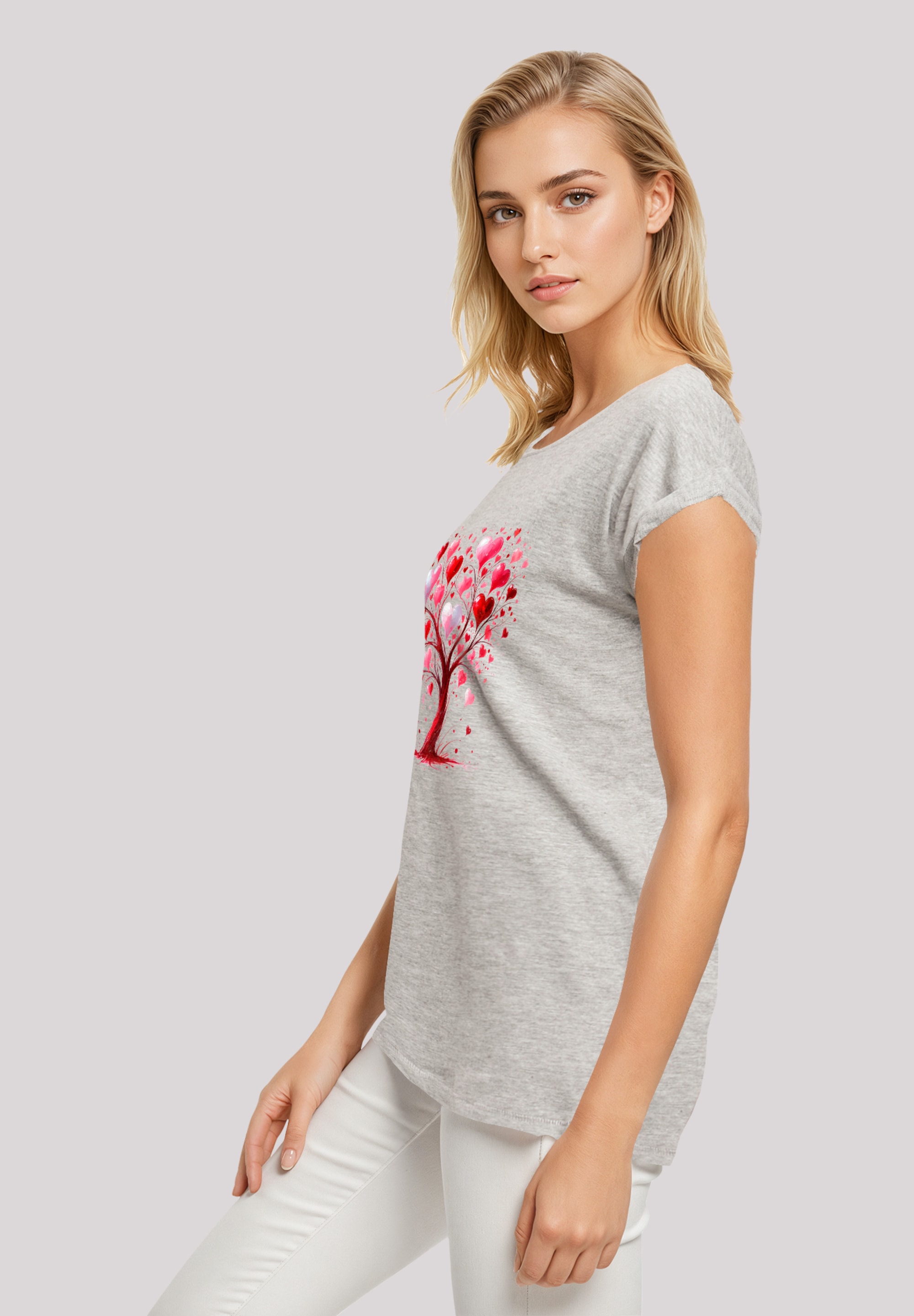 F4NT4STIC T-Shirt »Herz Baum Aquarell Druck«, Premium Qualität