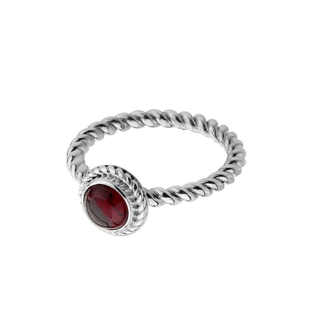 Nenalina Fingerring »Granat Geburtsstein Januar Trend Edel 925 Silber«