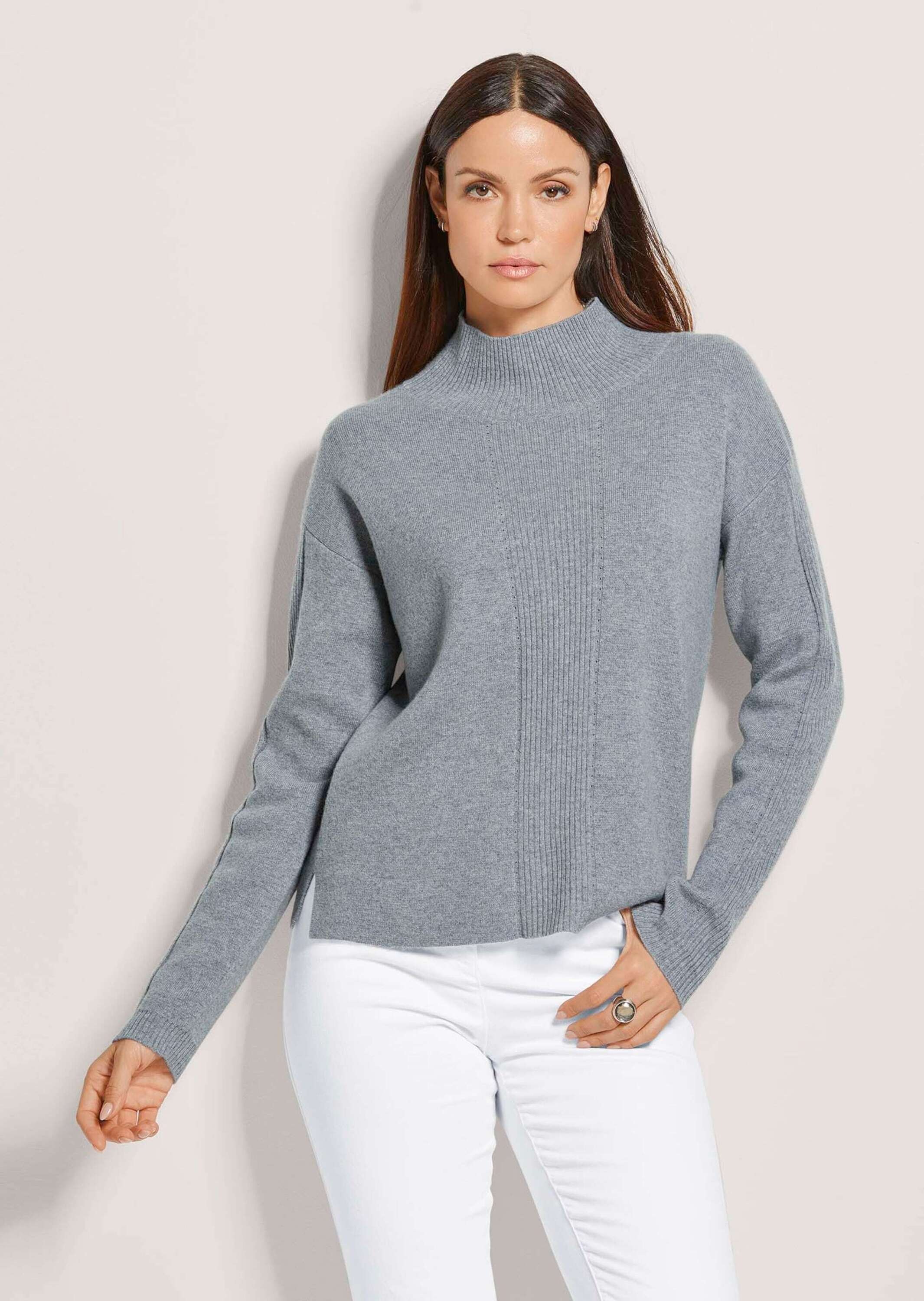 MADELEINE Longpullover »Pullover Kurzer Stehkragen-Pullover mit Good Cashmere«
