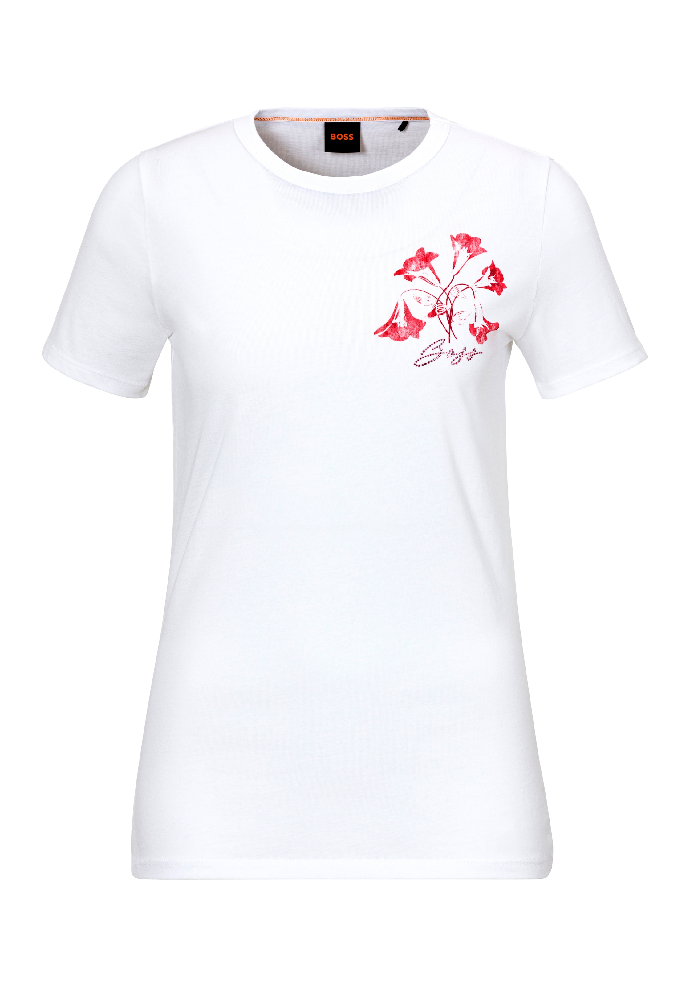 BOSS ORANGE T-Shirt "Elogo Print Premium Damenmode", mit glitzerndem Logosc günstig online kaufen