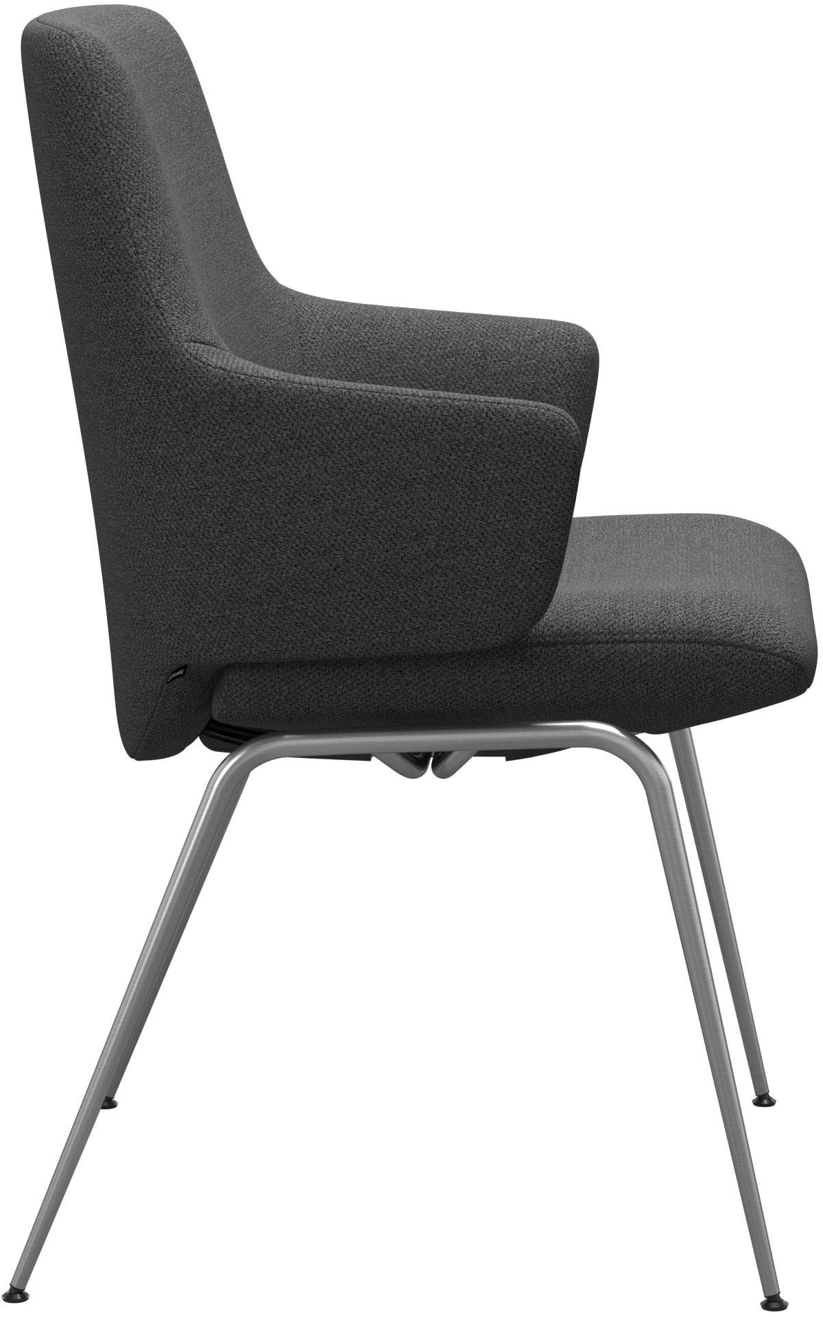 Stressless® Polsterstuhl »Laurel«, ROHLEDER Stoff Q2 FARON, Low Back mit Armlehne, Größe L, mit Beinen aus Stahl in Chrom glänzend