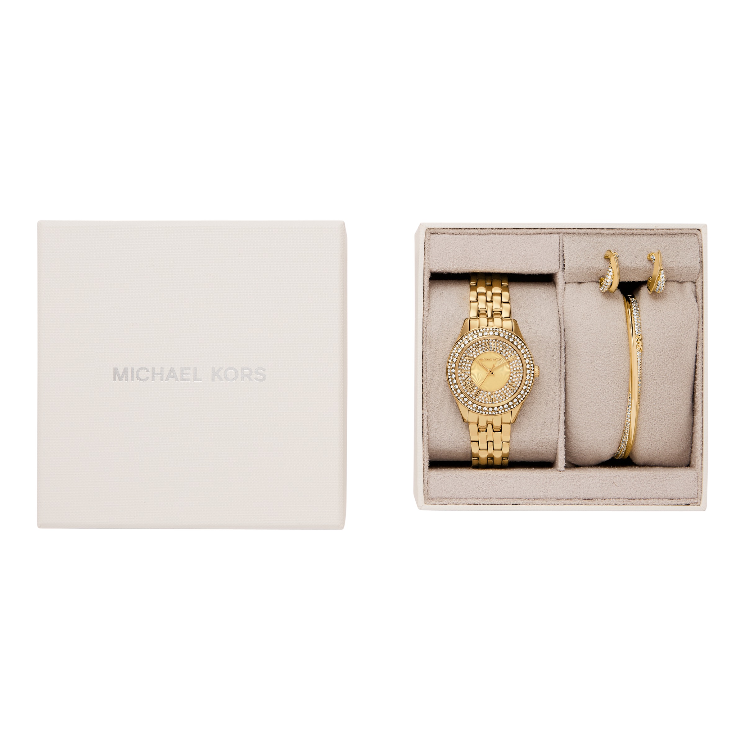 MICHAEL KORS Quarzuhr »HARLOWE« Armbanduhr, Damenuhr, Edelstahlarmband, Ideal auch als Geschenk
