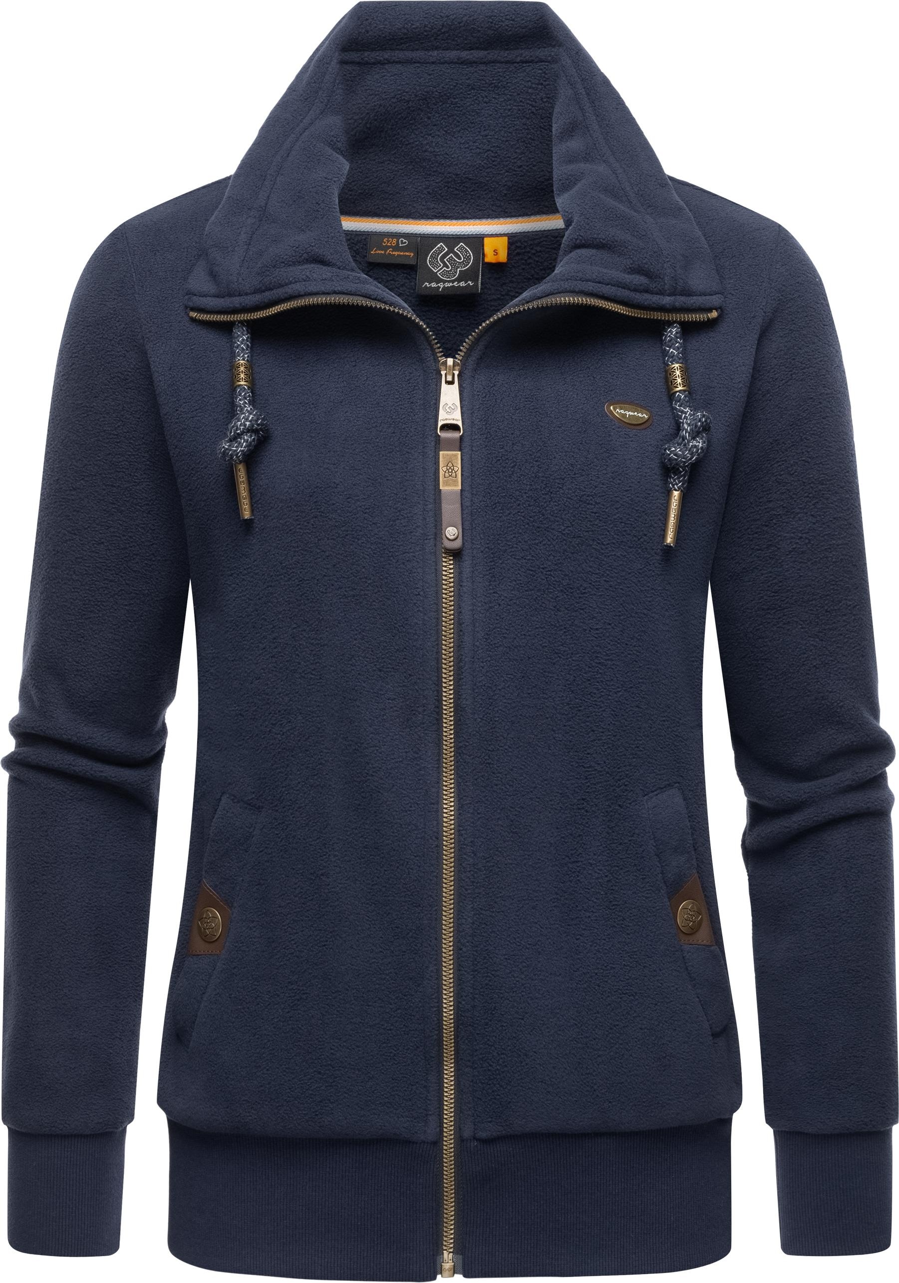 Zip Ragwear kaufen »Rylie Zip-Sweater Fleece Kordeln Sweatjacke weicher BAUR | Fleece Solid«, mit
