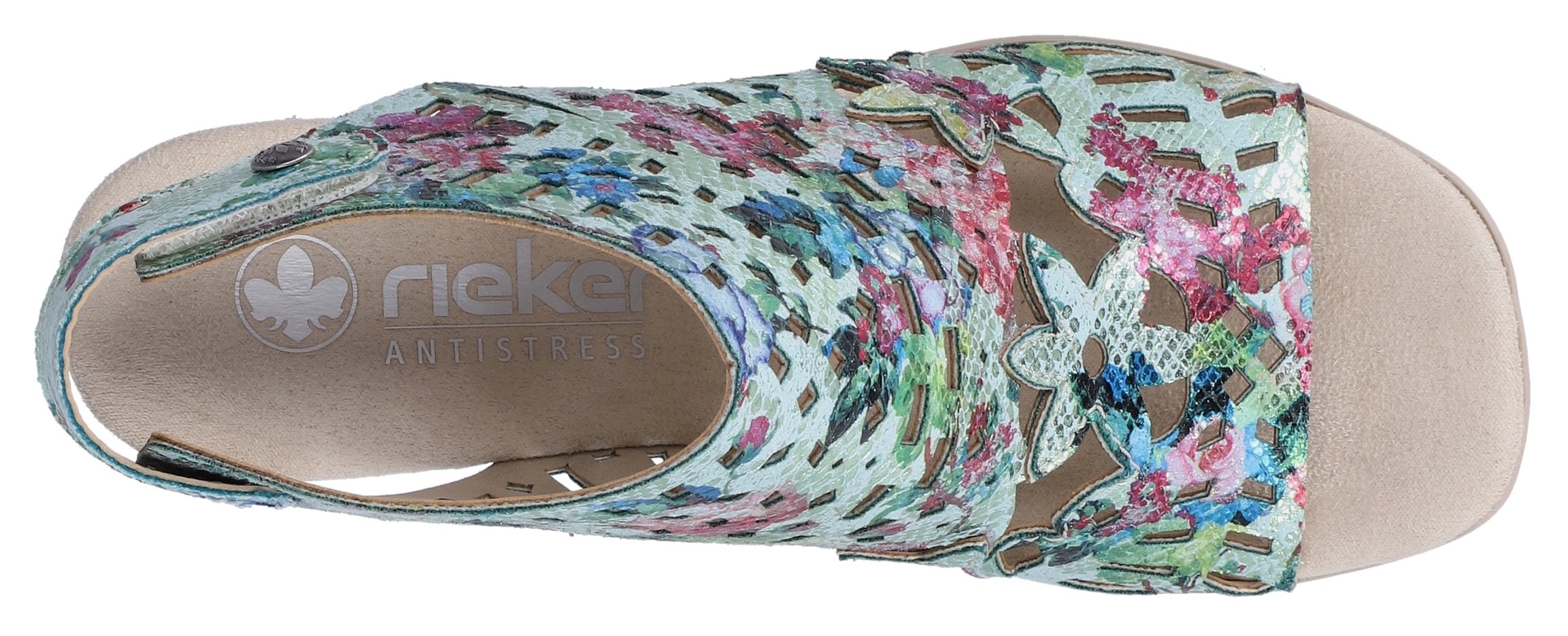 Rieker Sandalette  Sommerschuh, Sandale, Blockabsatz, mit modischer Schaftgestaltung