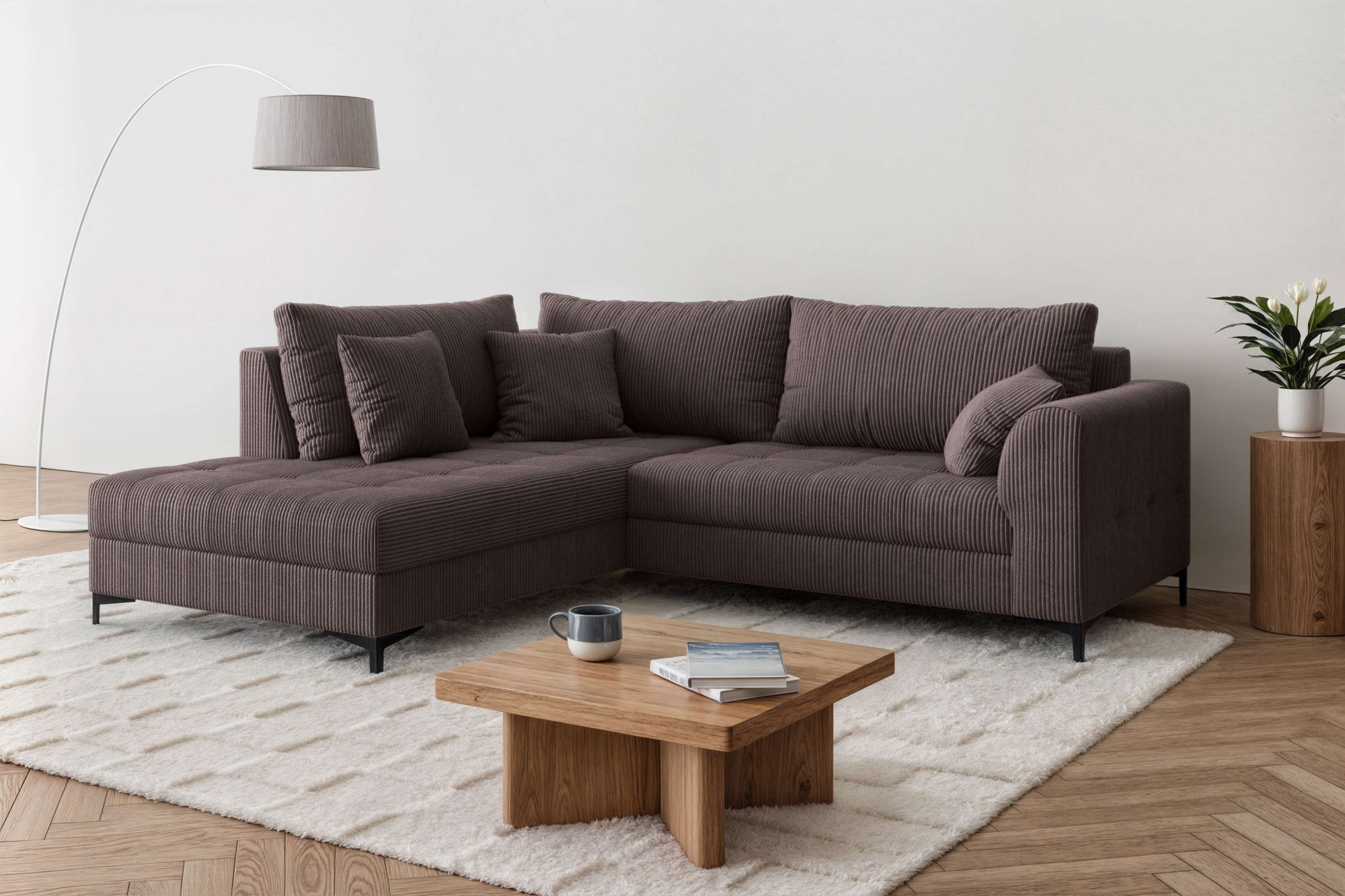 OTTO home Ecksofa »LEEVKE Design-Sofa mit Ottomane rechts/links bestellbar, Breite 232 cm« in vielen modernen Farben erhältlich, belastbar bis 480 kg