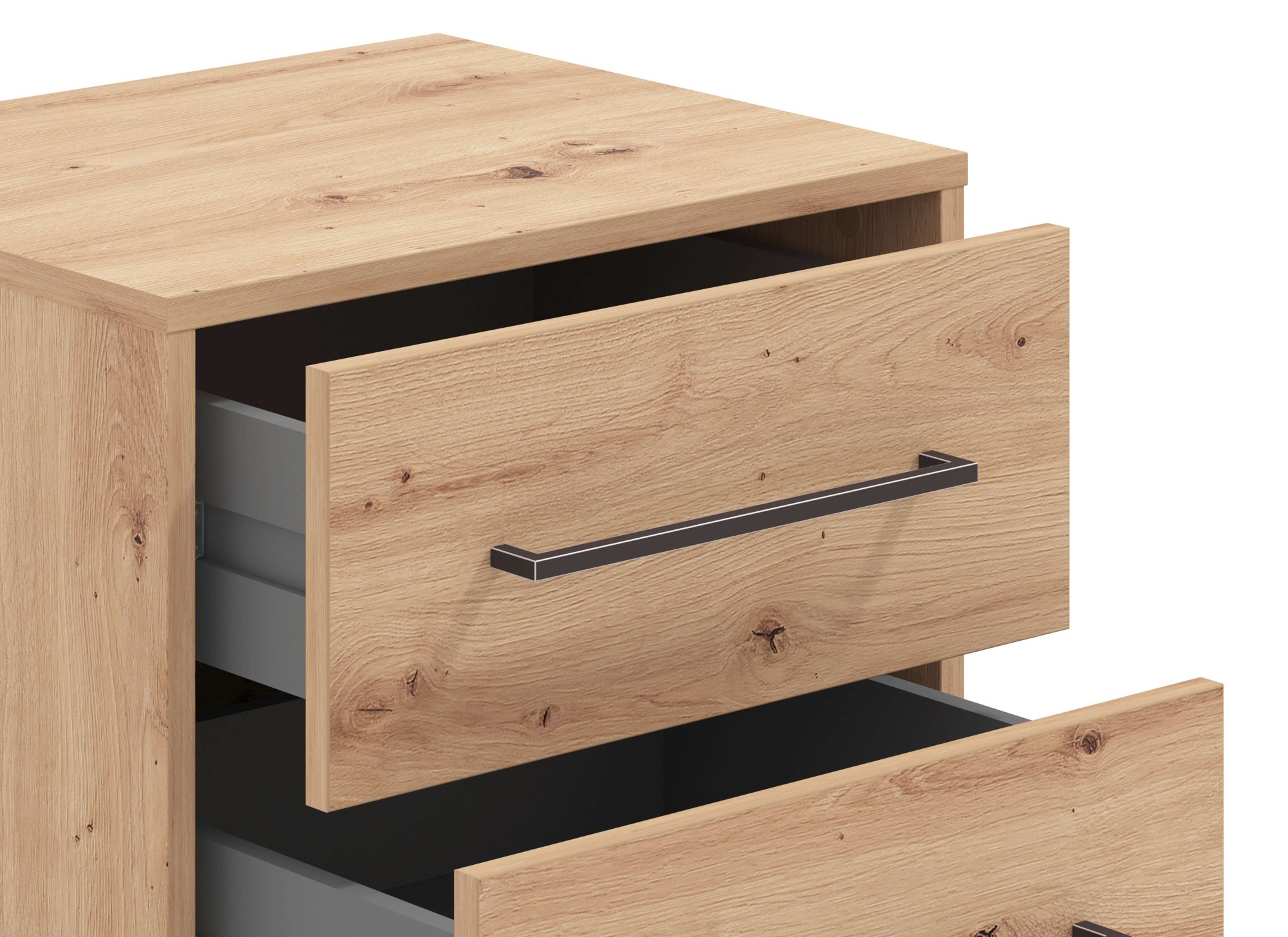 INOSIGN Nachtkommode »Ascalon Nachttisch, Nachtschrank, 48x40x44cm, 2 Schubladen«, in weiß oder eichefarben, FSC-zertifizierter Holzwerkstoff