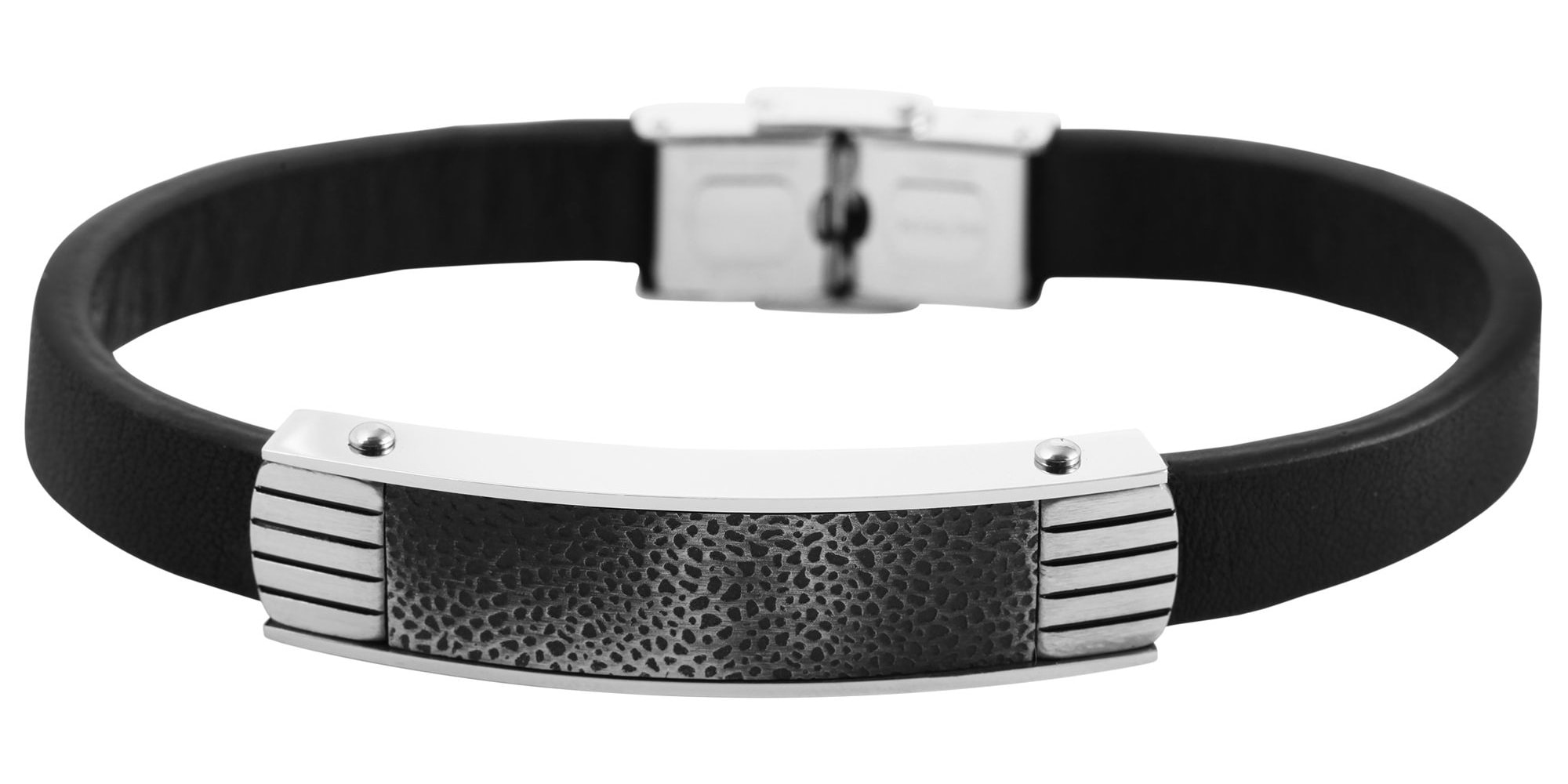 ADELIA ́S Damen Armreif "Armband – Armreif aus Leder 23 cm", 23cm, Leder, schwarz, Leder, Armbänder, Ideal als Geschenk zum Geburtstag