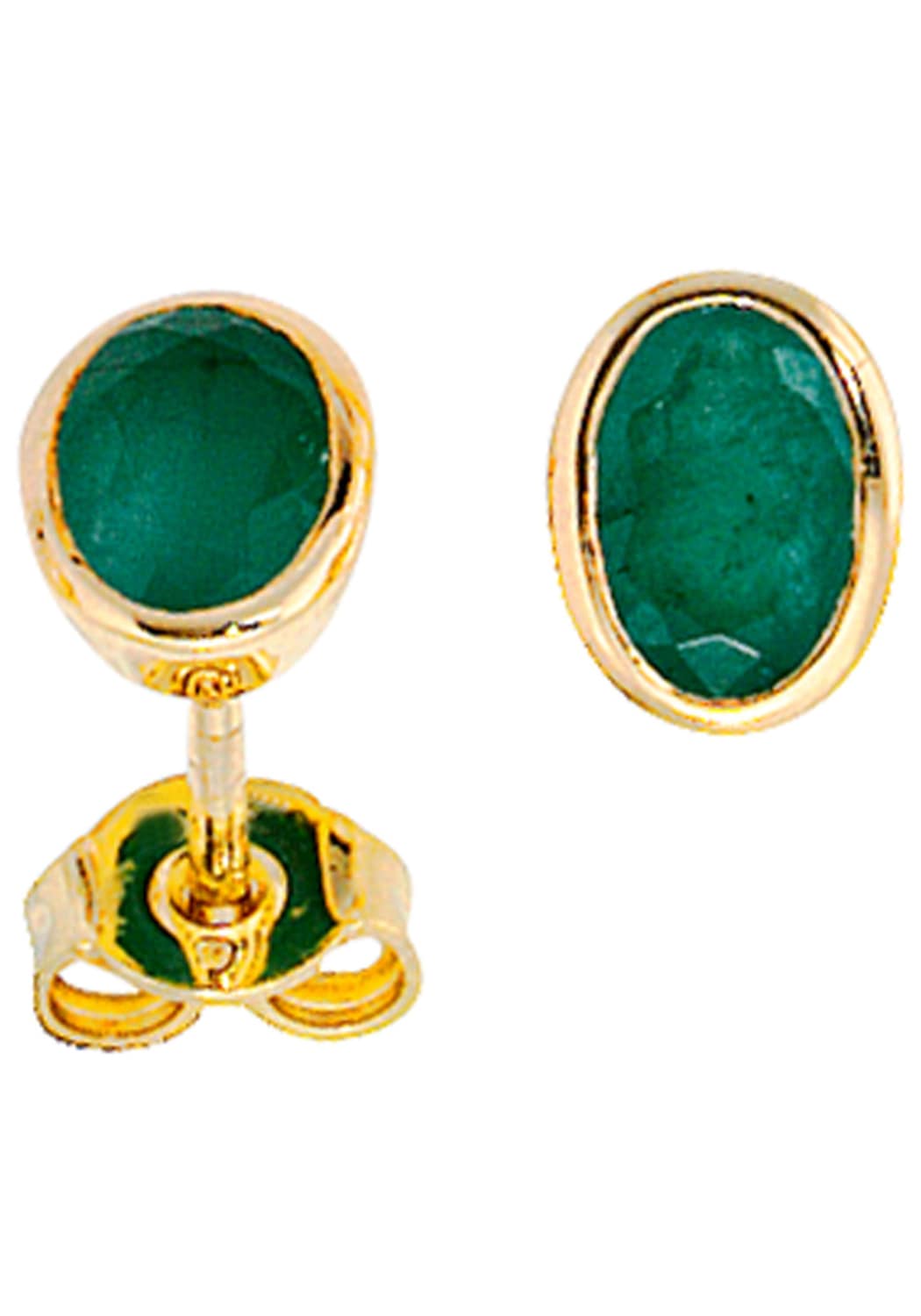 JOBO Paar Ohrstecker, oval 585 Gold mit Smaragd online kaufen | BAUR