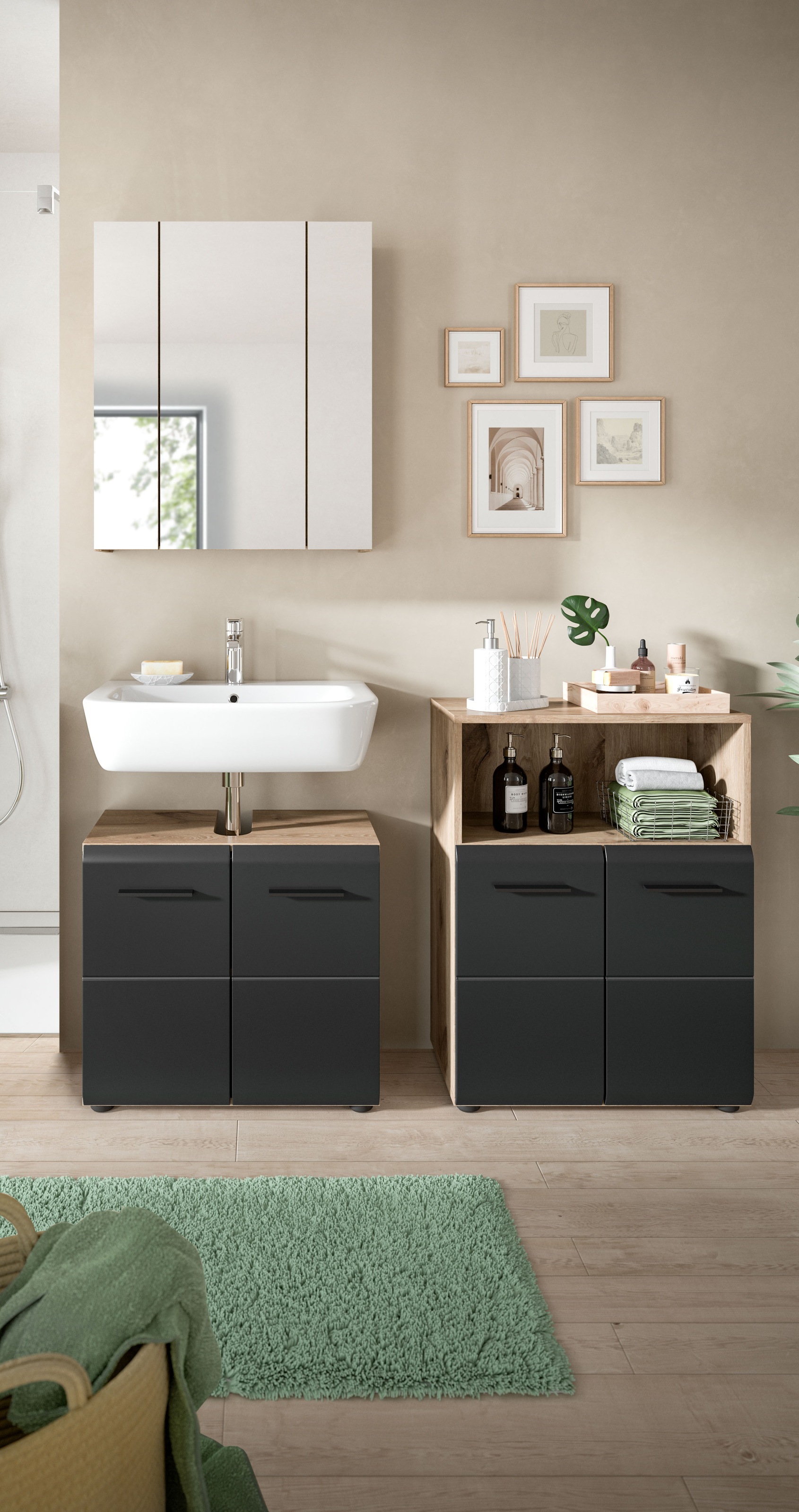 INOSIGN Badmöbel-Set "FLORENZ, TOPSELLER, 3-teilige Badkombination, hochwer günstig online kaufen