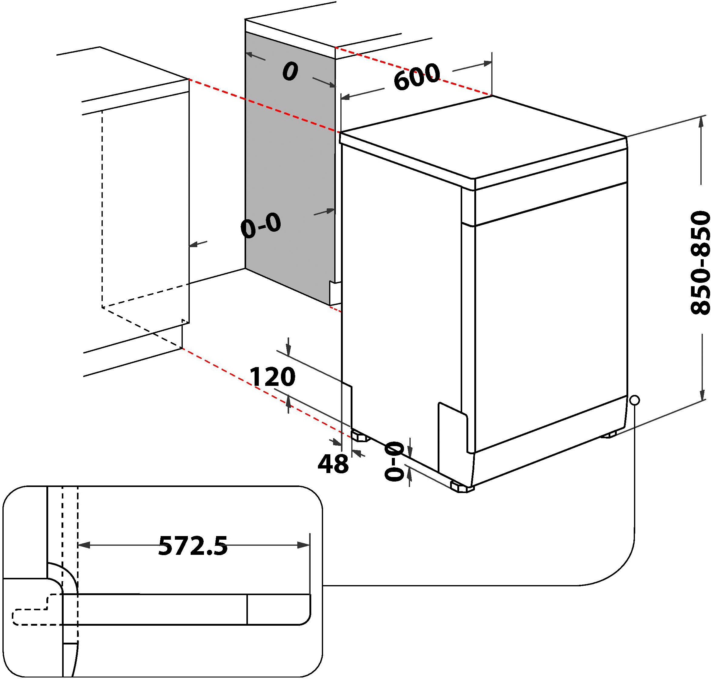 BAUKNECHT Standgeschirrspüler »B0F D651A X«, 14 Maßgedecke, ActiveDry - automatisches Türöffnungssystem