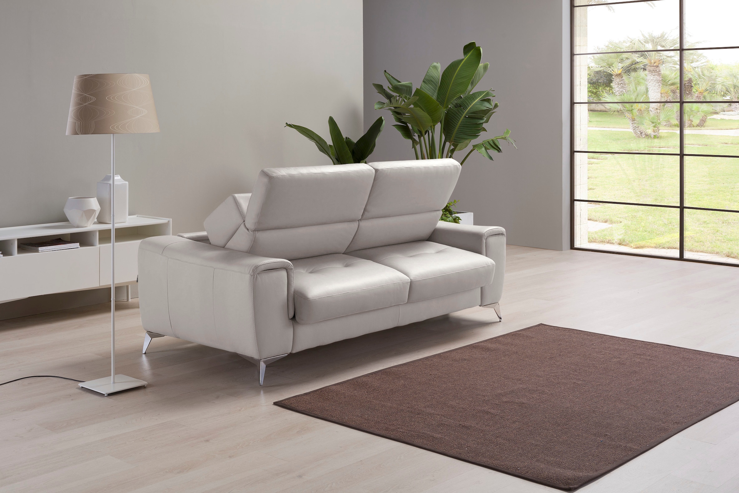 Egoitaliano Schlafsofa »Francine, Designsofa, Loungesofa mit Dauerschlaffunktion, Bettfunktion«, hochwertiger Metallbettrahmen & Matratze, Kopfteil manuell verstellbar
