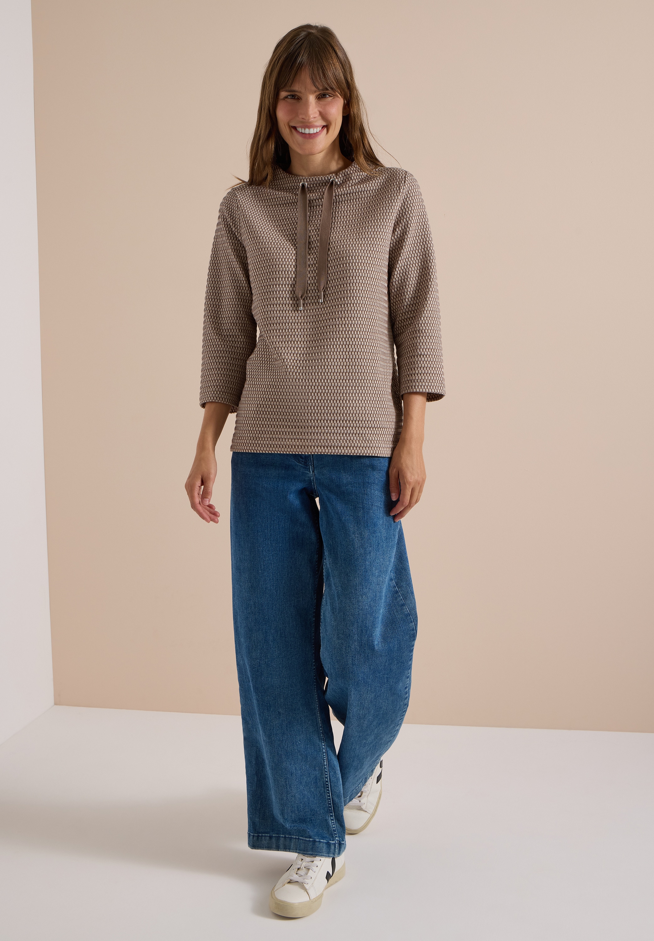 Cecil 3/4-Arm-Shirt aus softem Materialmix