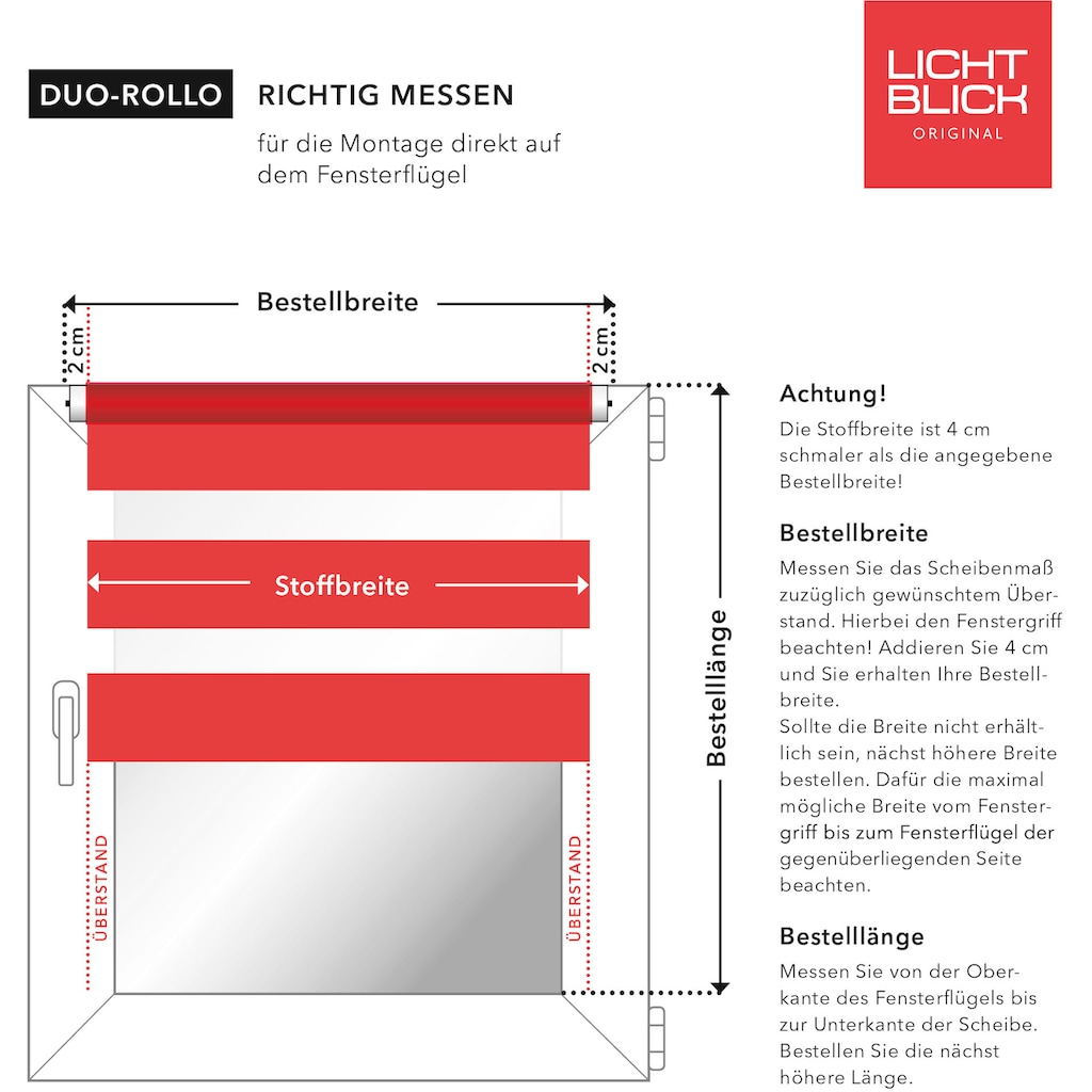 LICHTBLICK ORIGINAL Doppelrollo »Duo Rollo Motiv Aquarell«, Lichtschutz, ohne Bohren, freihängend