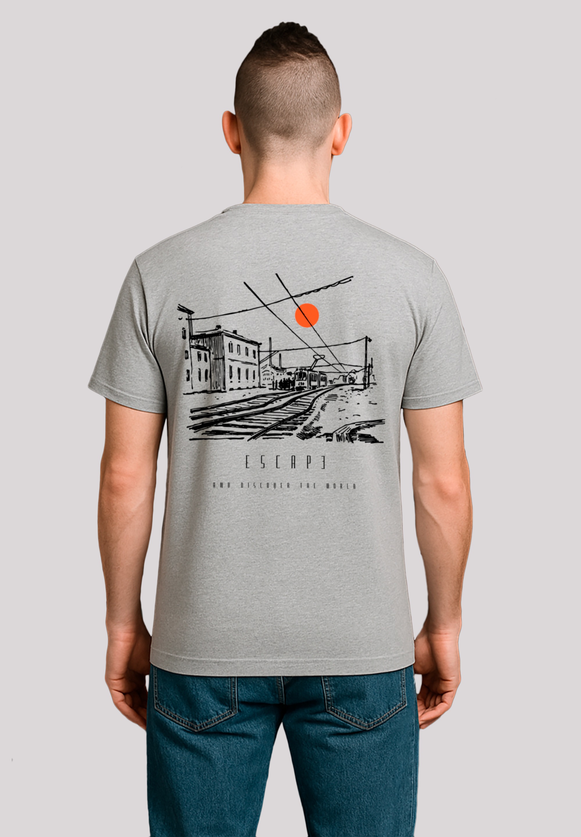 F4NT4STIC T-Shirt "Escape Discover the World Town Train Station" Premium Qu günstig online kaufen
