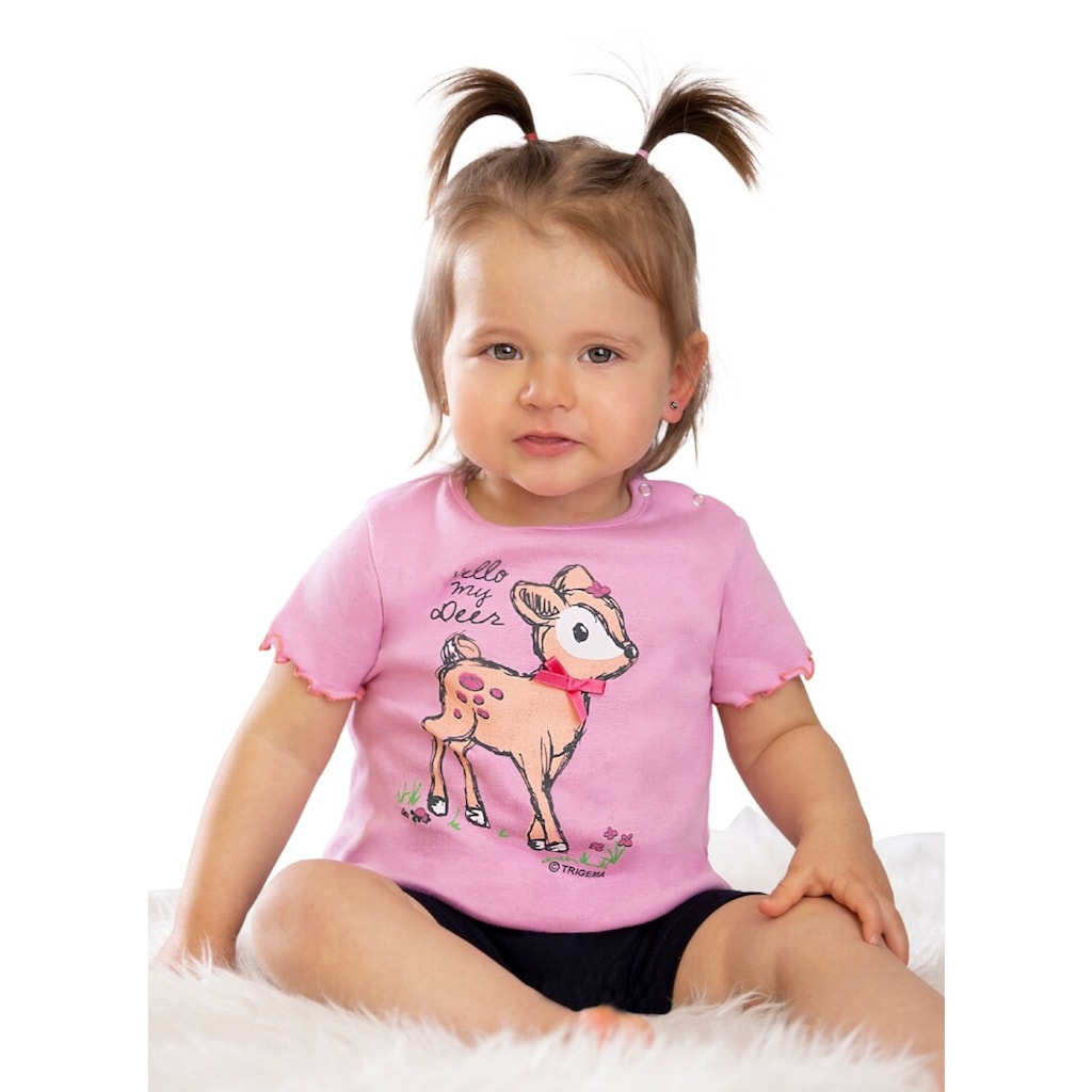 Trigema T-Shirt »TRIGEMA Baby-T-Shirt mit süßem Druckmotiv«, (1 tlg.)