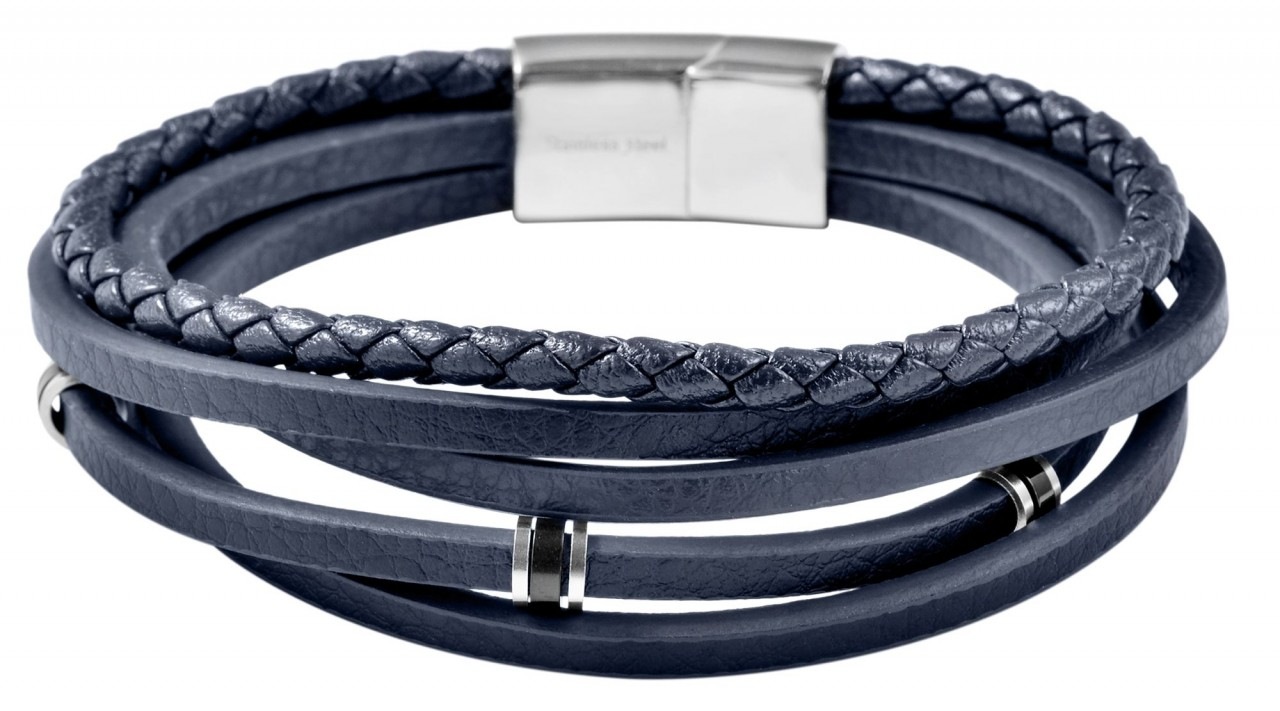 ADELIA ́S Kinder Edelstahlarmband "Unisex Armband aus Edelstahl", 19, Edelstahl, blau, Edelstahl, Armbänder