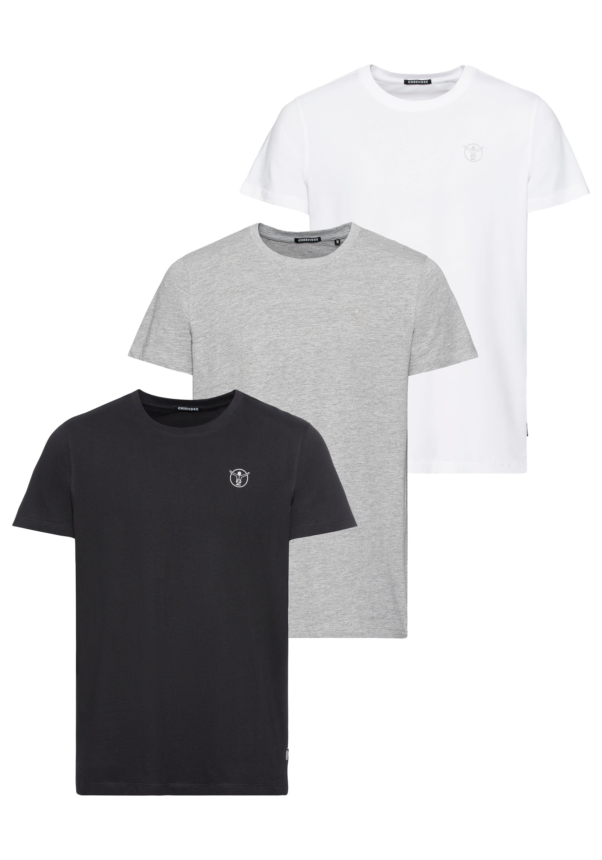Chiemsee T-Shirt 3er-Pack, Kurzarm, mit Rundhalsausschnitt, aus Baumwolle, Regular Fit