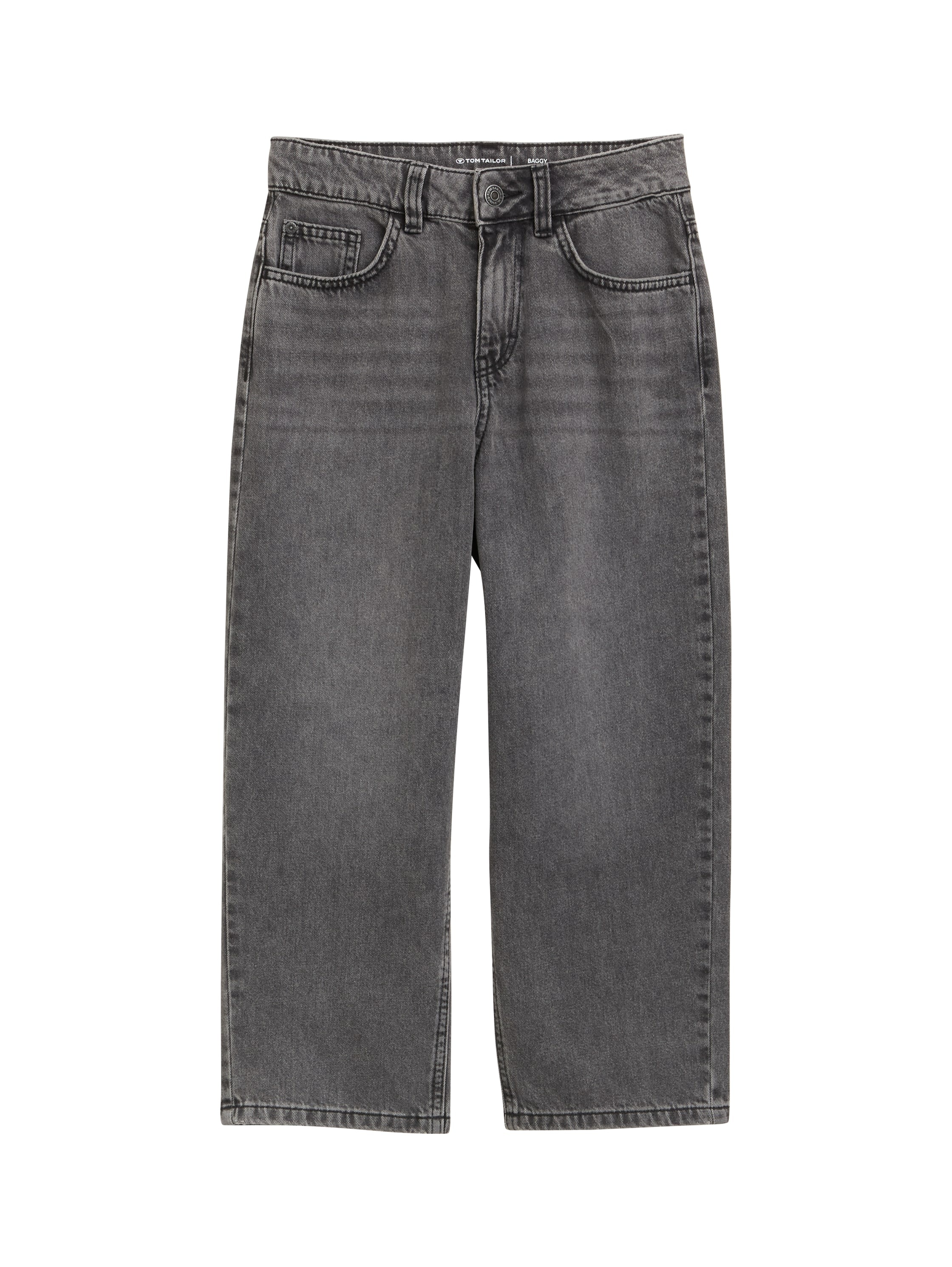 TOM TAILOR Jungen 5-Pocket-Jeans, grau, Gr. 176, Denim/Jeans, Obermaterial: 100% Baumwolle. Futter: 100% Baumwolle, Jeans, Baggy Jeans- mit
