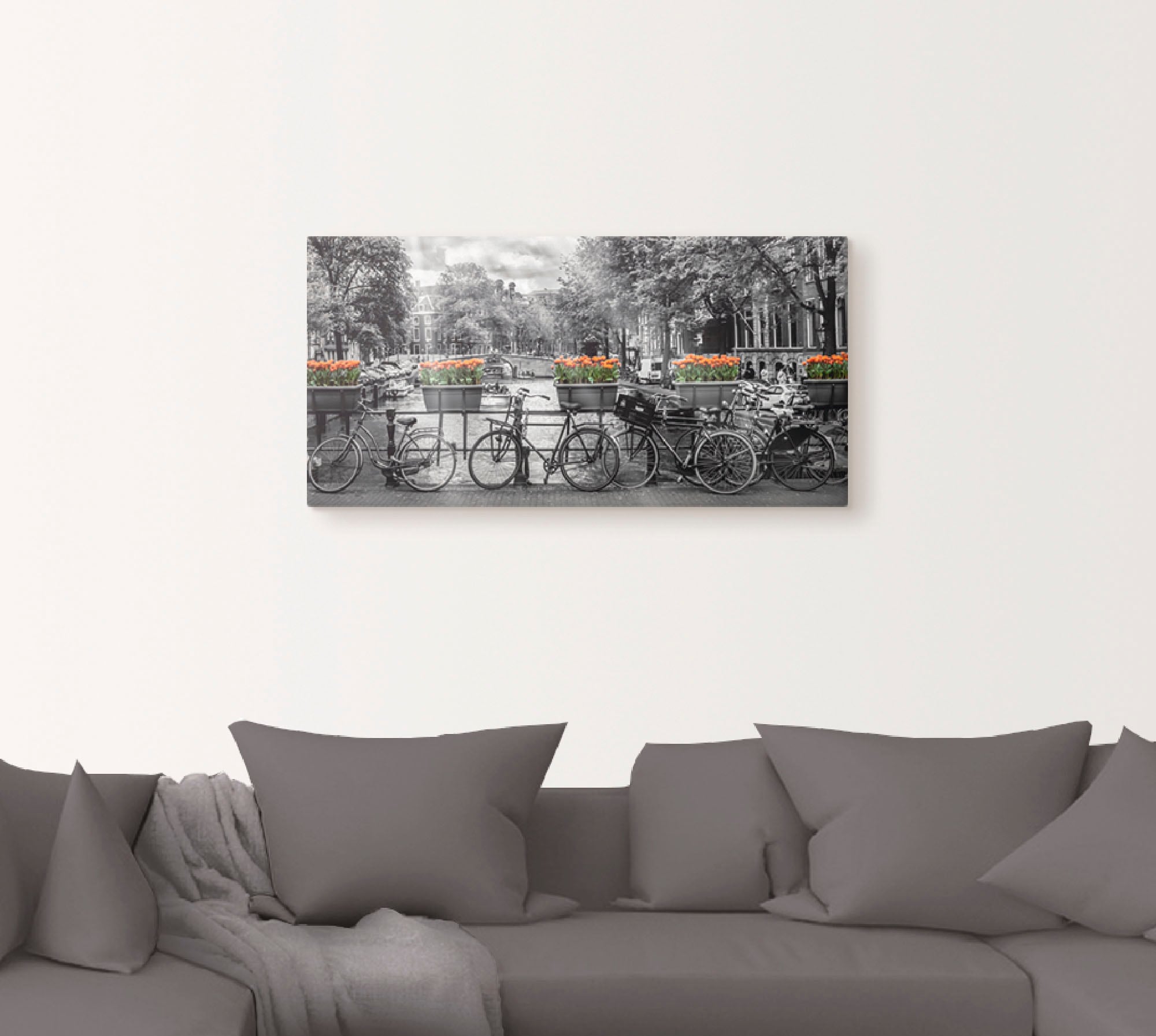 Artland Wandbild "Amsterdam Herengracht I", Fahrräder, (1 St.), als Leinwan günstig online kaufen