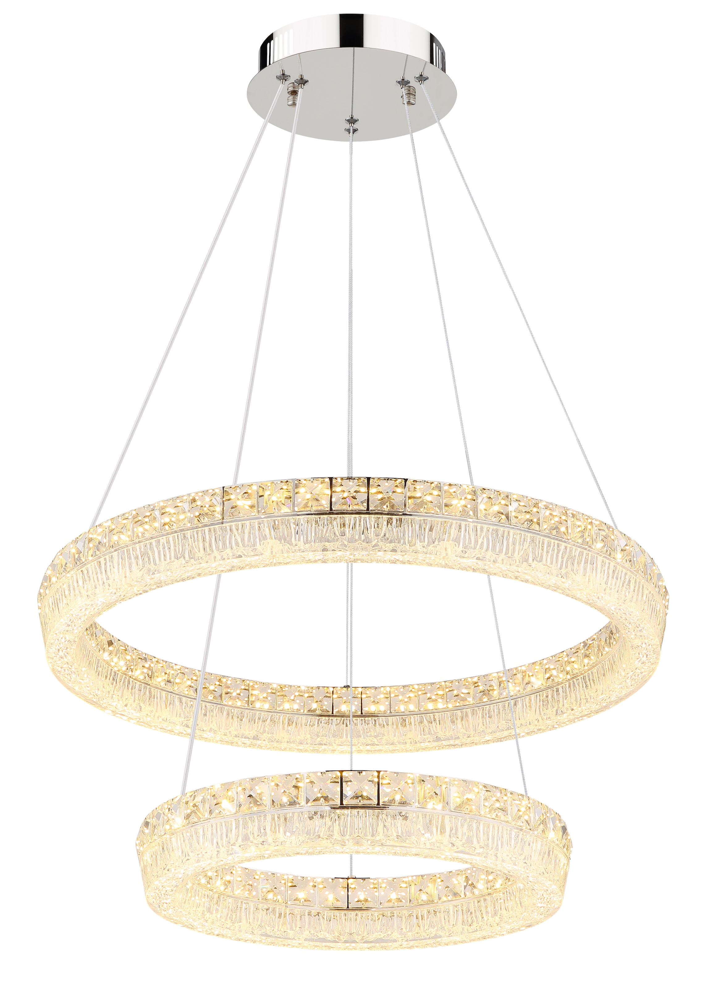 GLOBO LIGHTING Hängeleuchte »LAUREL« LED-Modul 1 Stk. Verchromte Hängeleuchte mit Acryl und Glaskristallen, dimmbar, LED 24W