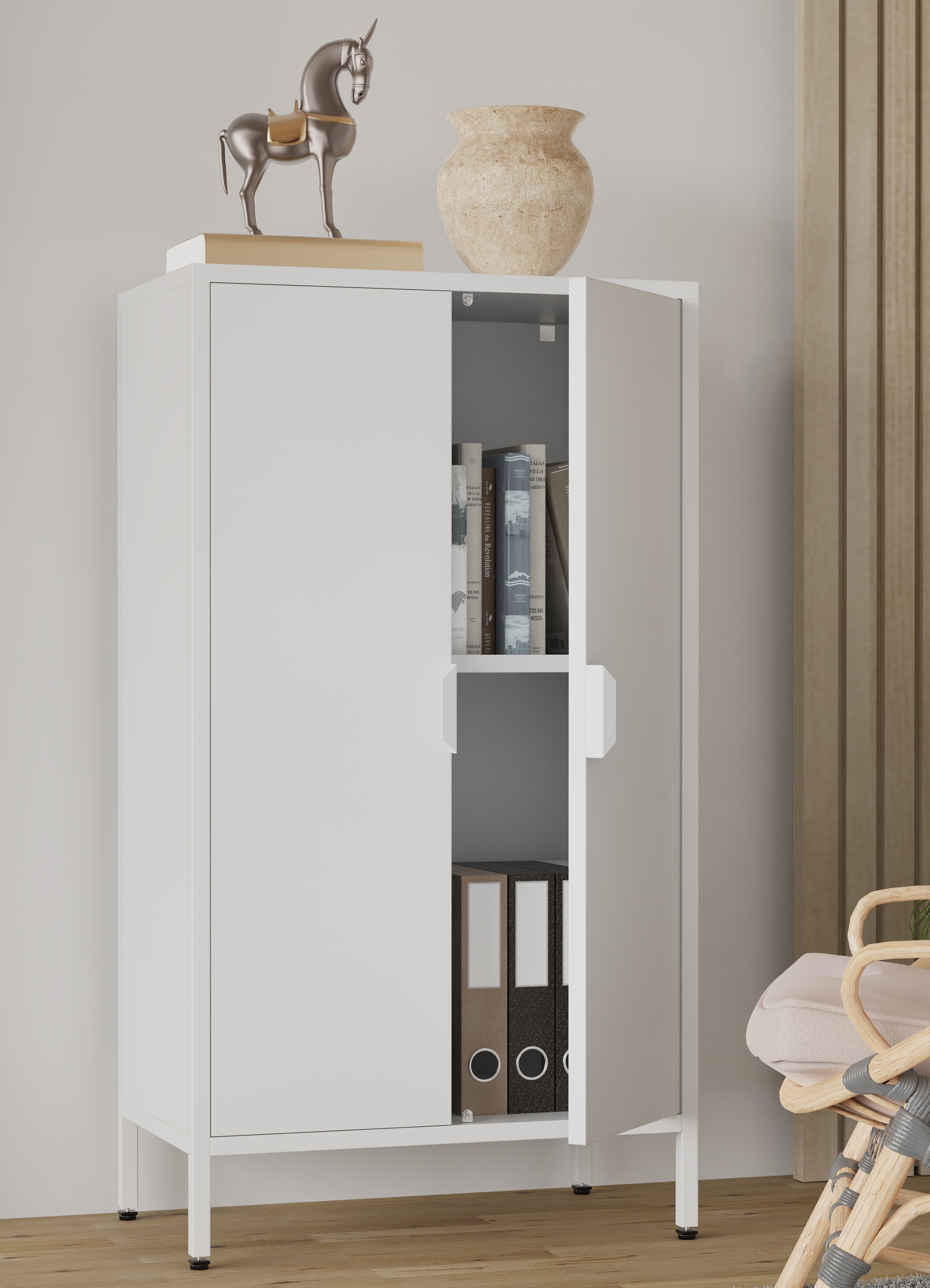 VCM Kommode »Stahl Kommode Sideboard Schrank Drehtüren Flokas M«
