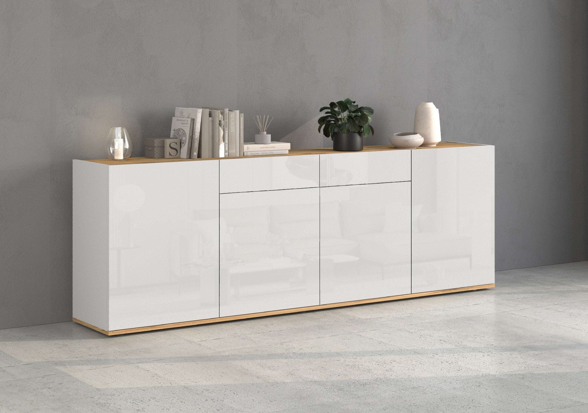 INOSIGN Sideboard "GARDA Sideboard,Kommode, Schrank, Kredenz Grifflos mit P günstig online kaufen