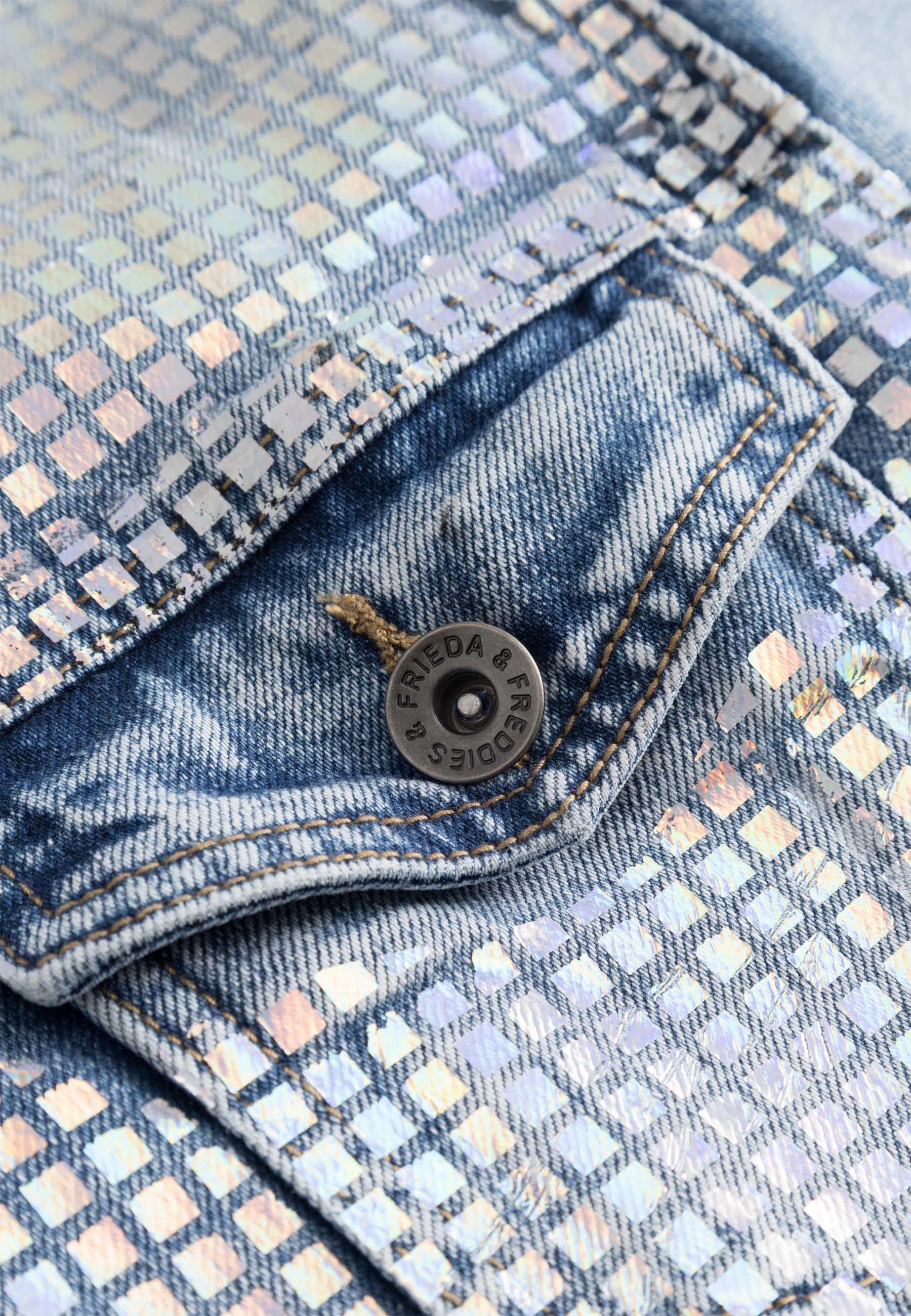 Frieda & Freddies Jeansjacke »Denim Jacket«, in Metallic-Optik