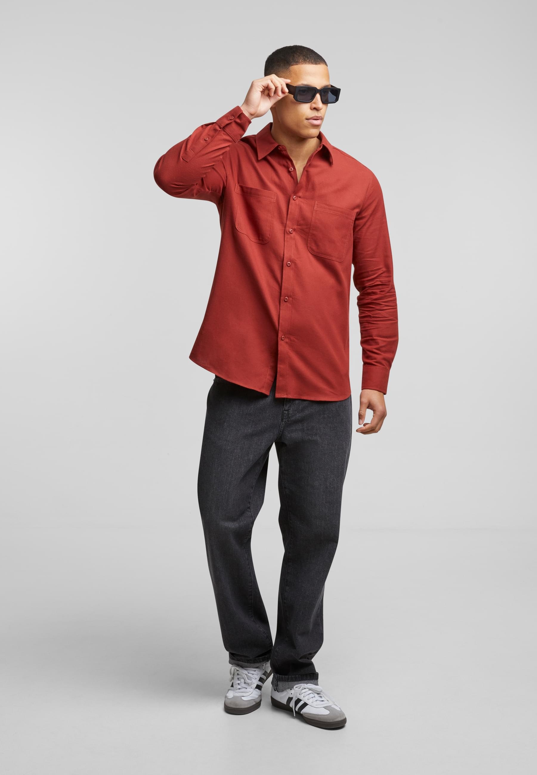 URBAN CLASSICS Langarm-Poloshirt »Urban Classics Herren Flanell Shirt«, (1 tlg.)