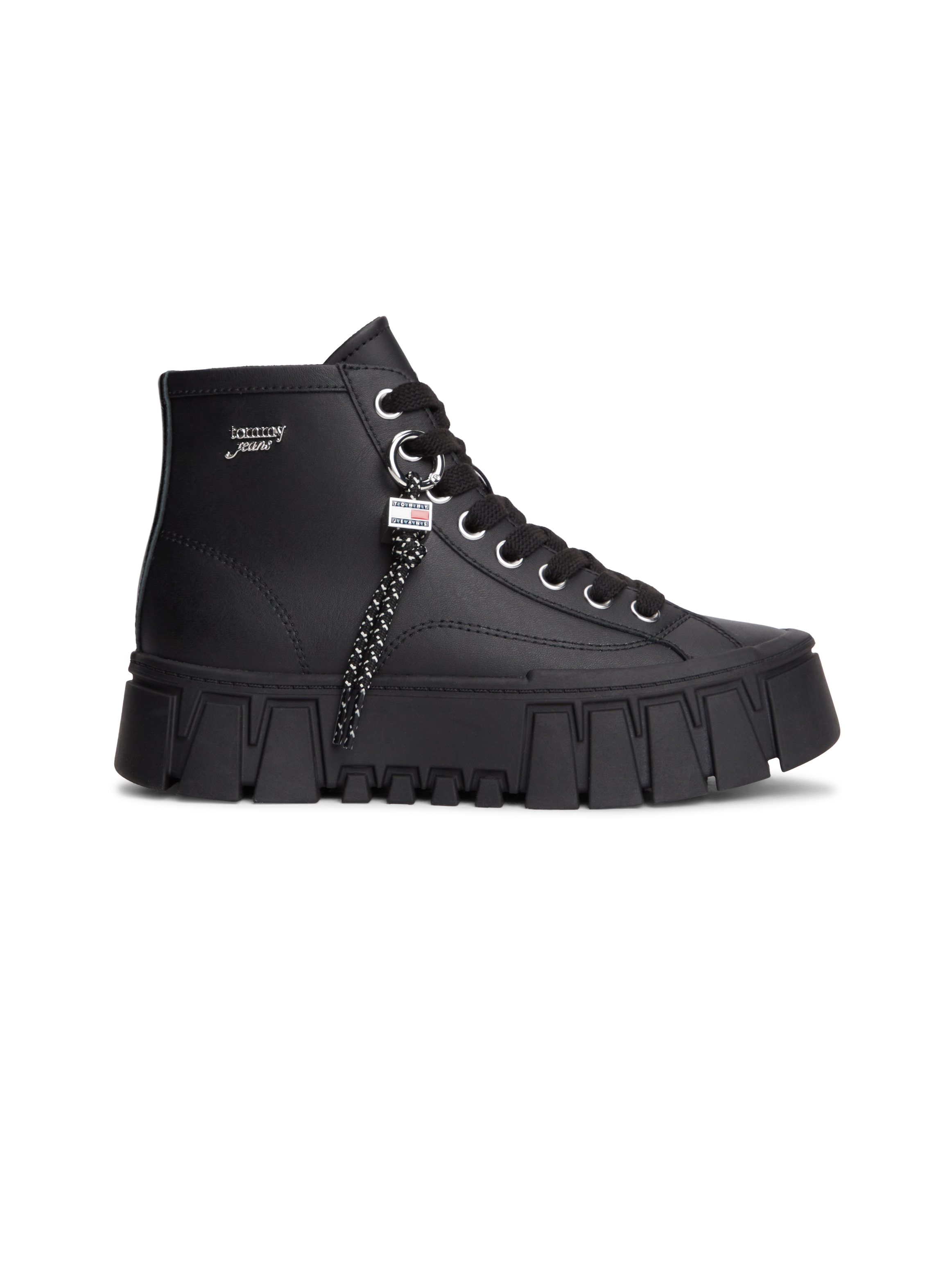 Tommy Jeans Plateausneaker »TJW PLATFORM SNEAKER LEATHER MC«  Schnürboots mit trendigem Charm