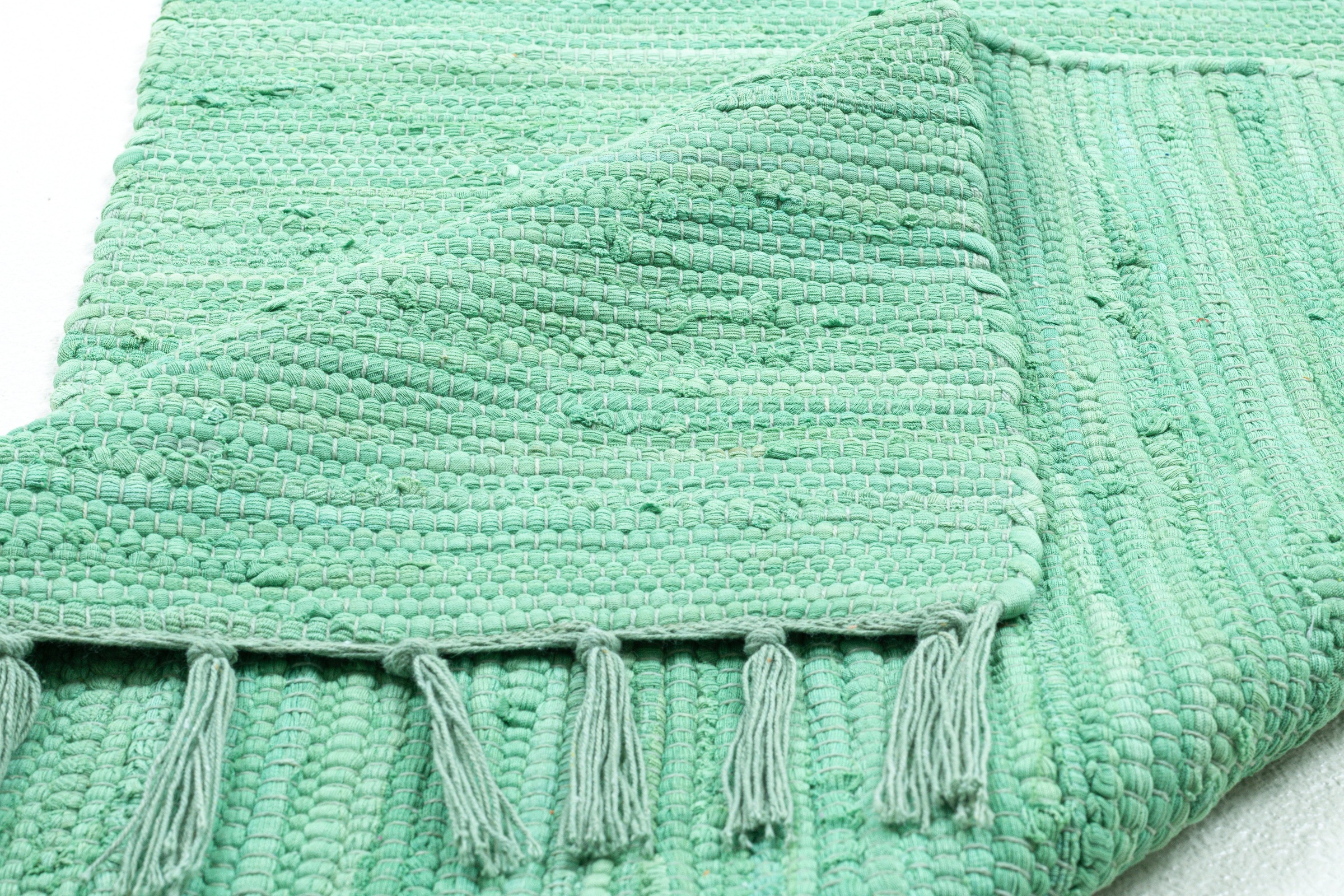 my home Teppich »Cadis«, rechteckig, Wendeteppich mit Fransen, Uni Farben, handgewebt, reine Baumwolle