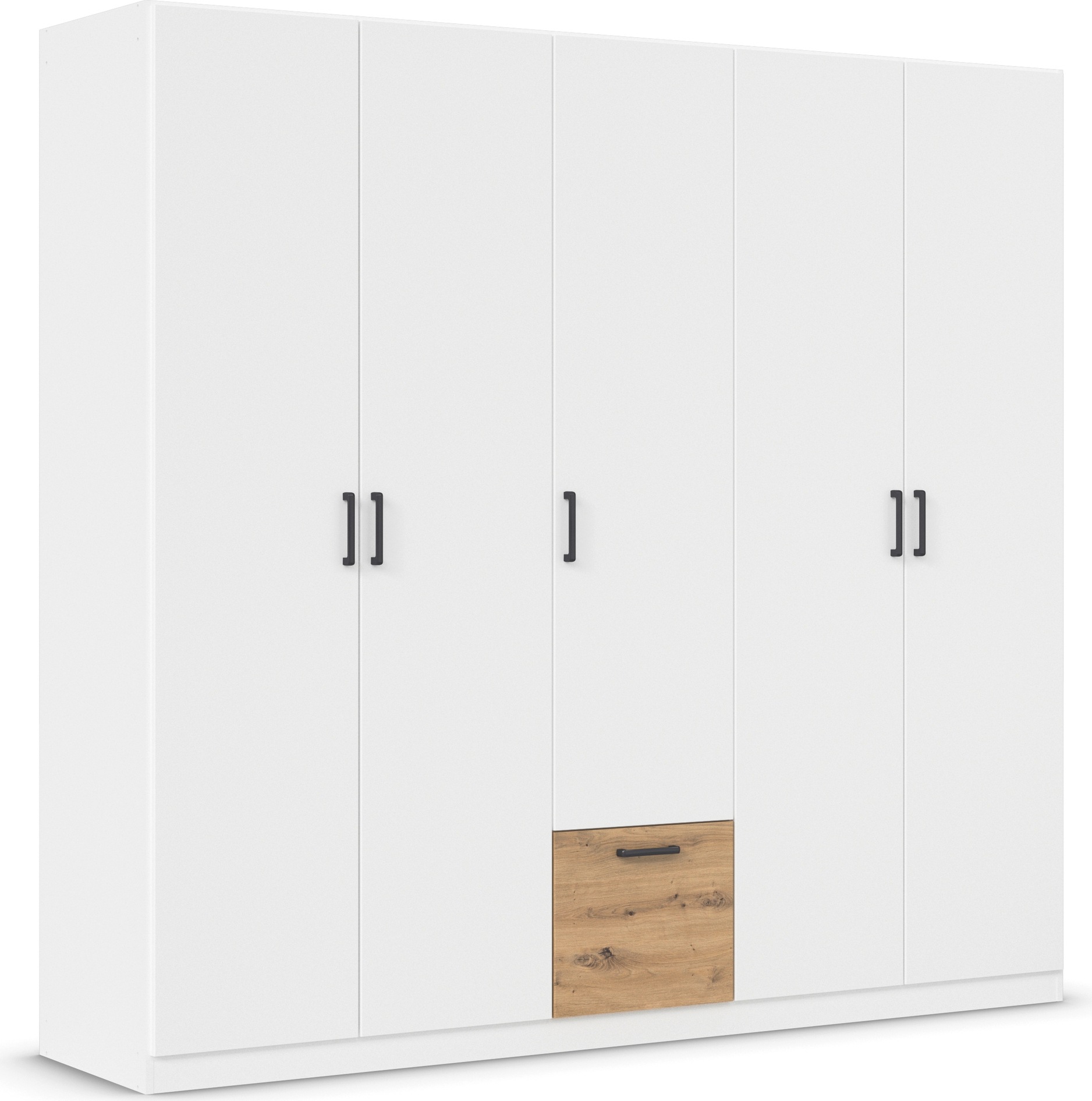 rauch Drehtürenschrank »Kleiderschrank Schrank Garderobe Wäscheschrank BARI«, mit Schubasten mittig, moderner Griff in Graumetallic MADE IN GERMANY