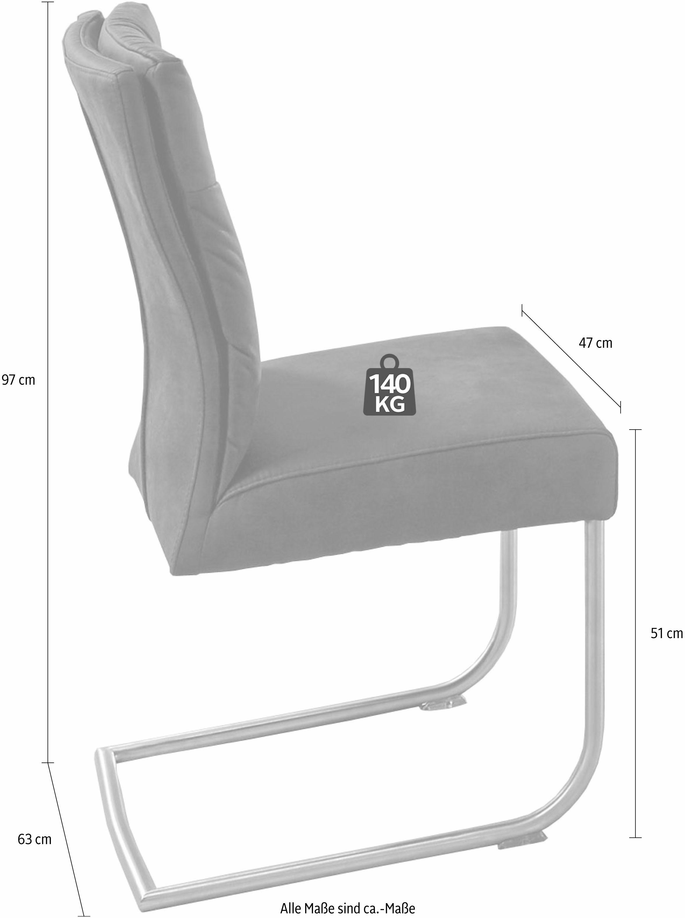 NIEHOFF SITZMÖBEL Freischwinger »Komfort«, (Set), 2 St., Microfaser  ABERDEEN, in 3 Farben, Gestell aus Edelstahl kaufen | BAUR