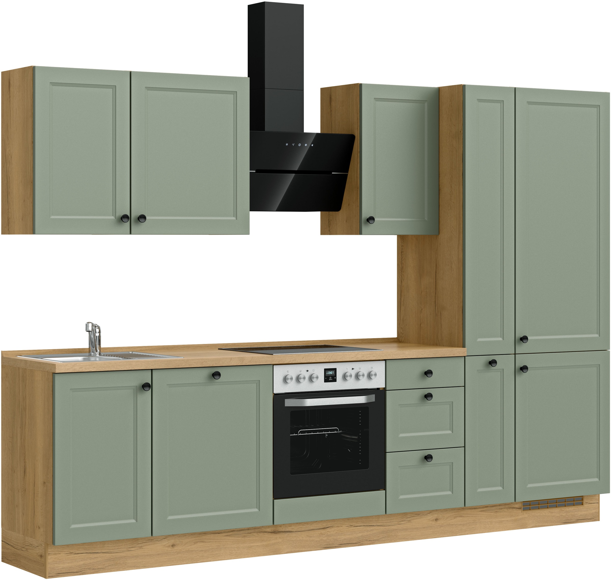 nobilia® Küchenzeile »"Cascada II"«, vormontiert, Breite 300 cm, Ausrichtung wählbar, wahlw. mit E-Geräten