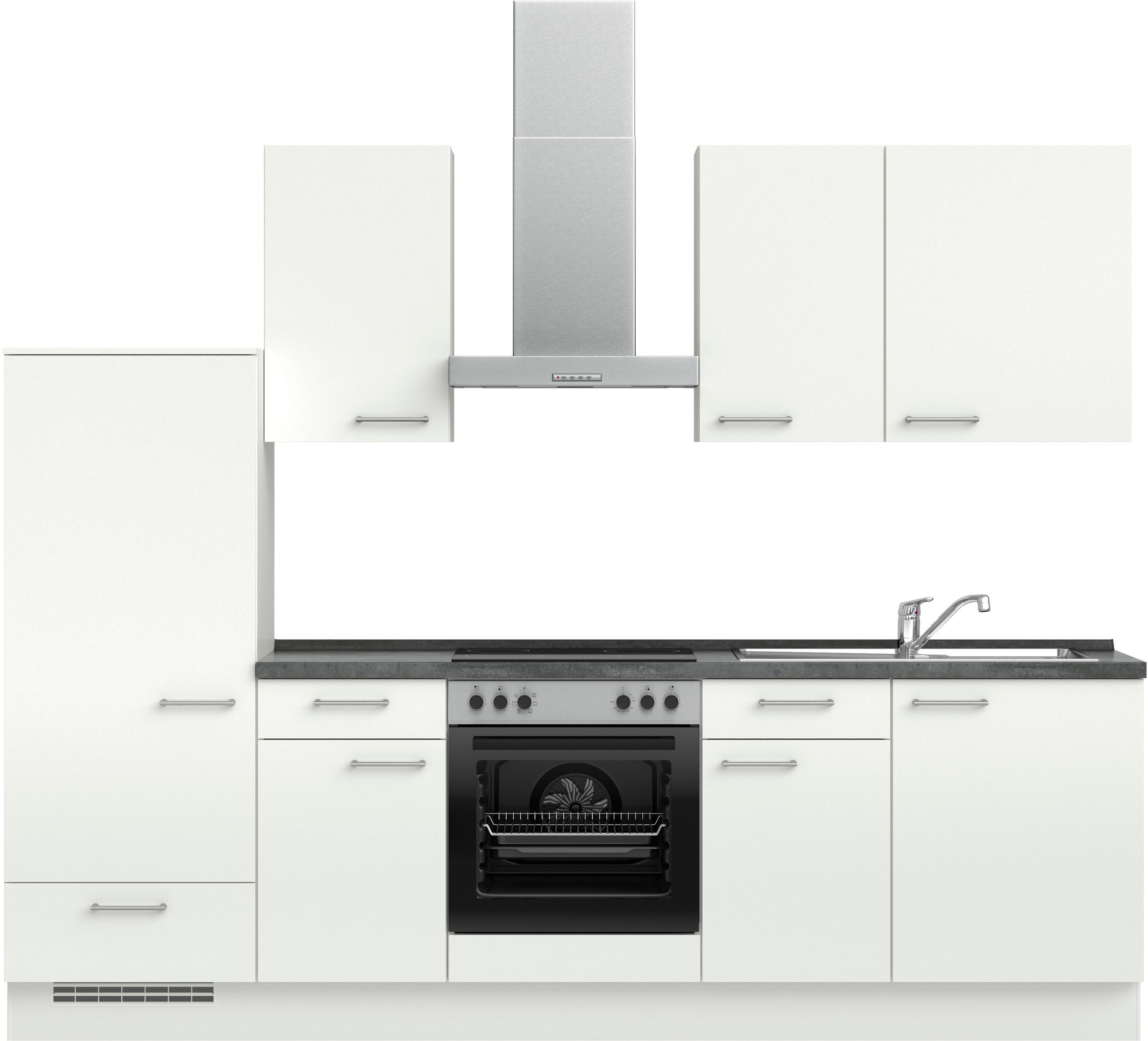 nobilia® Küchenzeile »"Laser I"«, vormontiert, Ausrichtung wählbar, Breite 270 cm, wahlw. mit E-Geräten