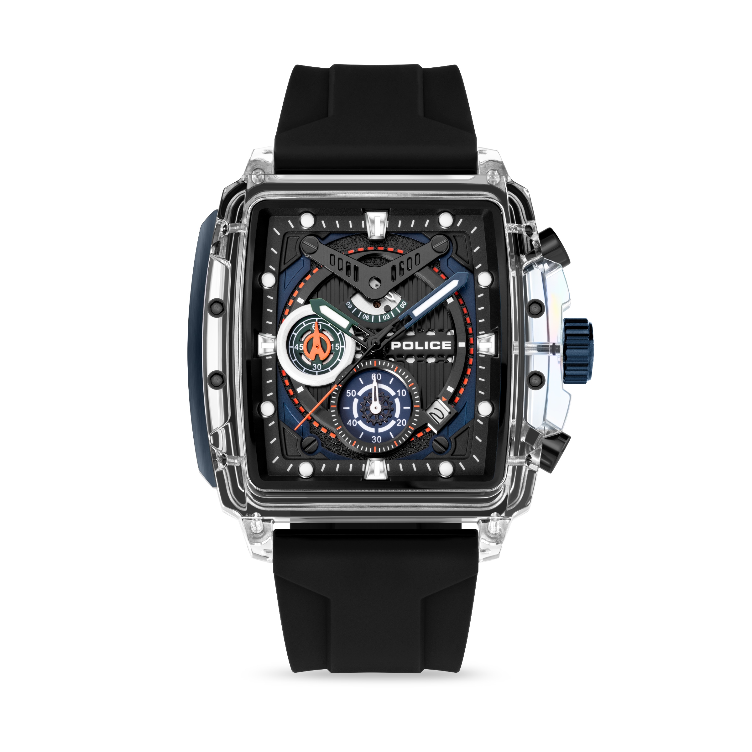 Police Chronograph »Clout« Quarzuhr, Armbanduhr, Herrenuhr, Silikonarmband, analog, Tag