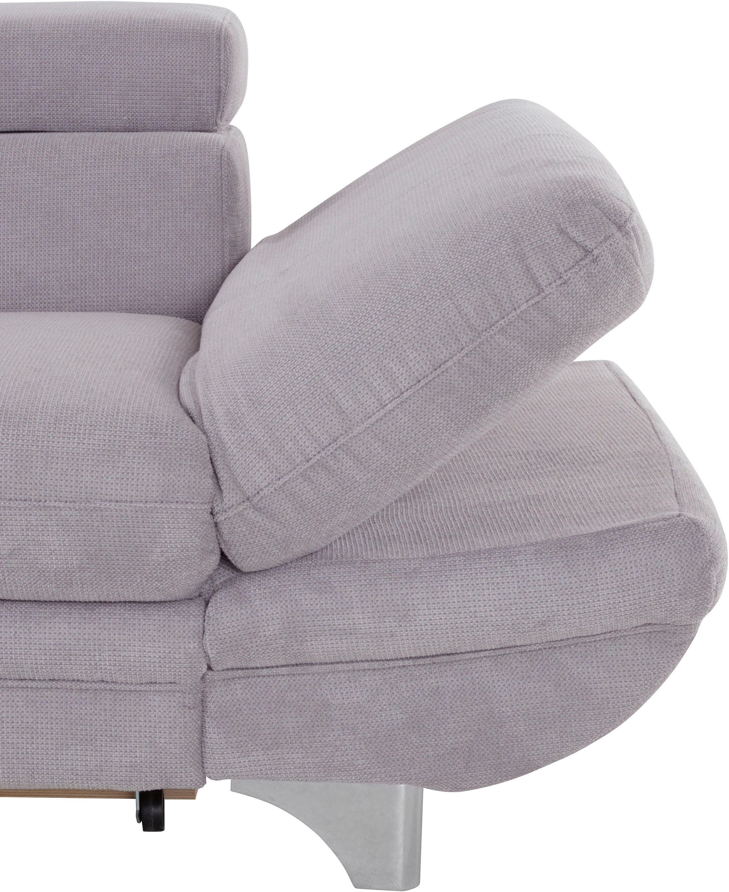 COTTA Ecksofa »Enterprise L-Form«, mit Arm- & Kopfteilverstellung, wahlweise mit Bettfunktion