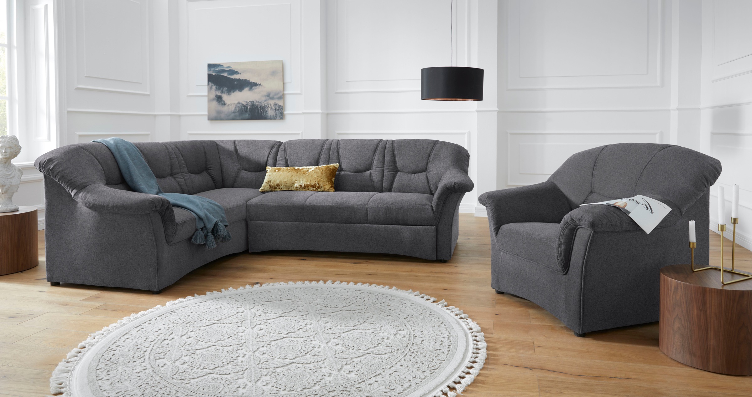 DOMO collection Ecksofa "Sarafina zeitlos und komfortabel, optional mit Fed günstig online kaufen