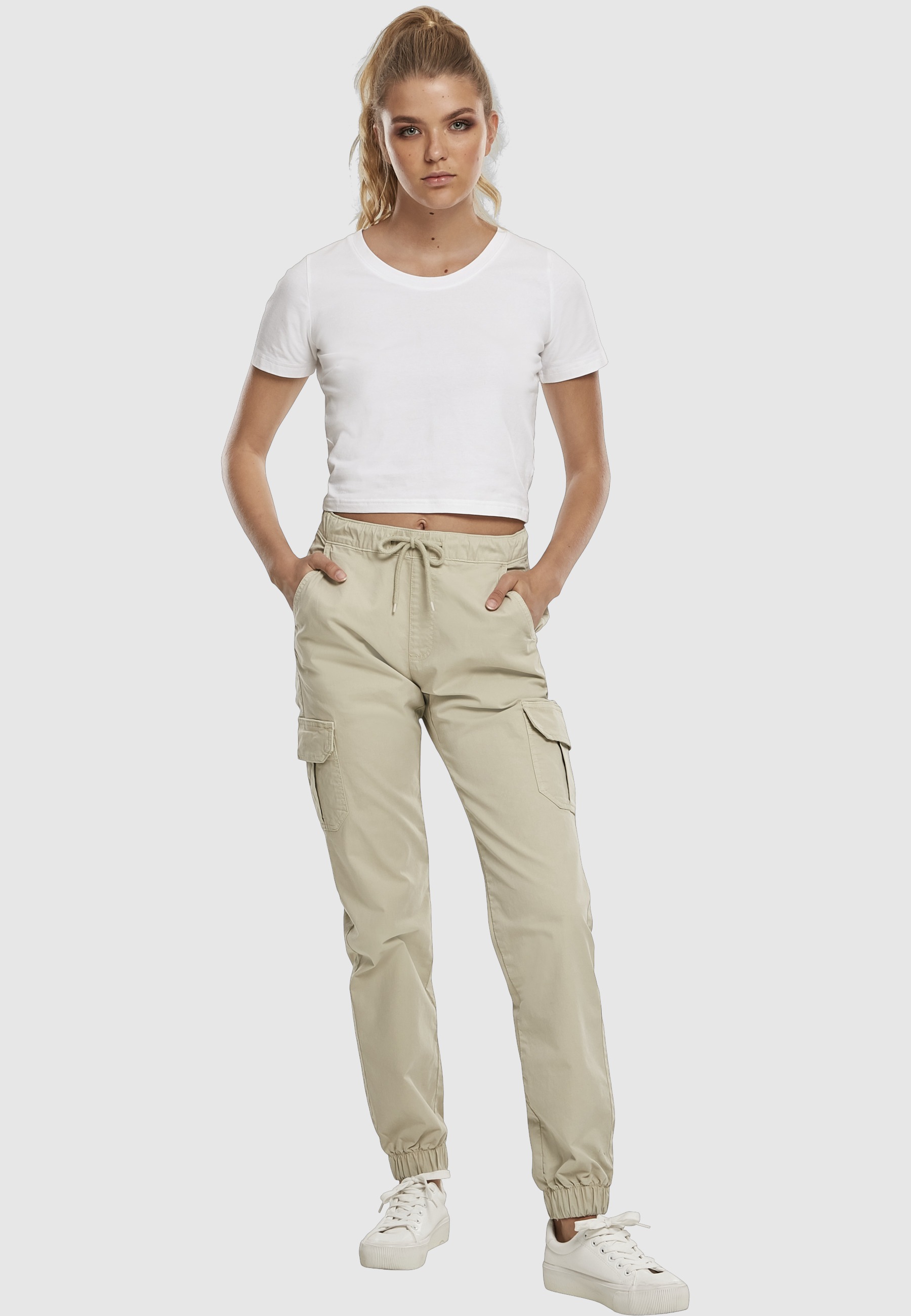 URBAN CLASSICS Cargohose »Urban Classics Damen Ladies High Waist Cargo Jogging Pants«
