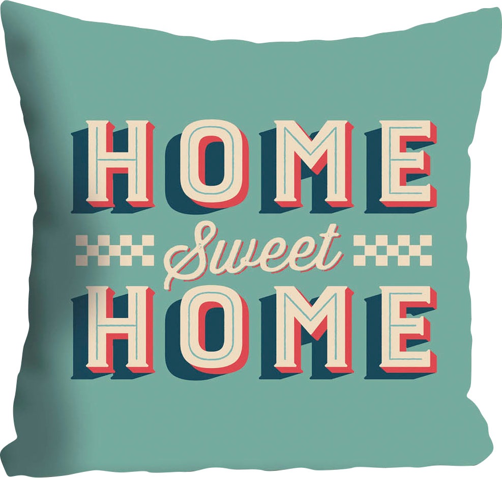 queence Dekokissen "Home sweet Home" mit Schriftzug, Kissenhülle ohne Füllu günstig online kaufen
