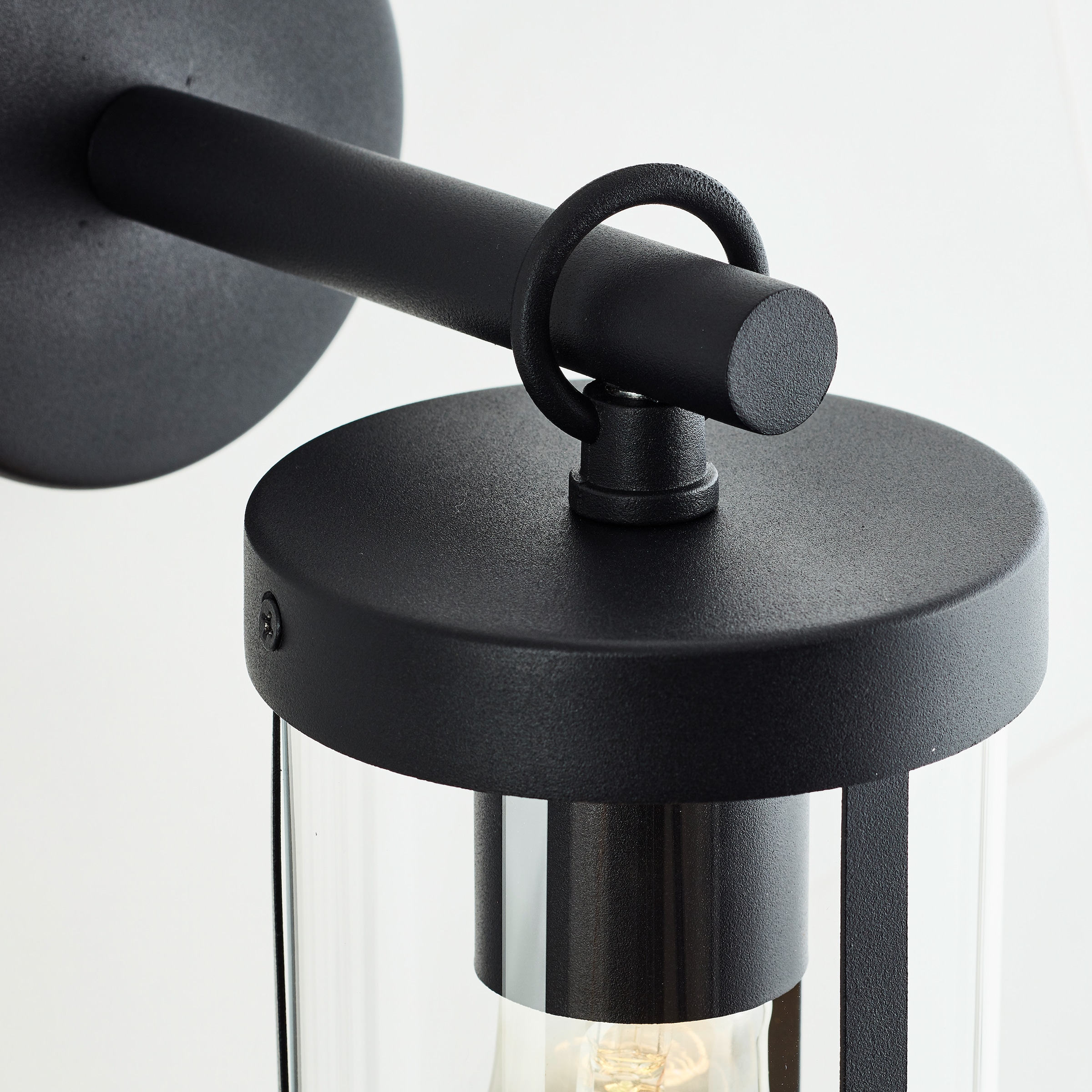 Brilliant Außen-Wandleuchte »Sidney«, 1 flammig, Leuchtmittel E27 | ohne Leuchtmittel, Außenwandleuchte, 30 cm, E27, Metall/Glas, schwarz/transparent