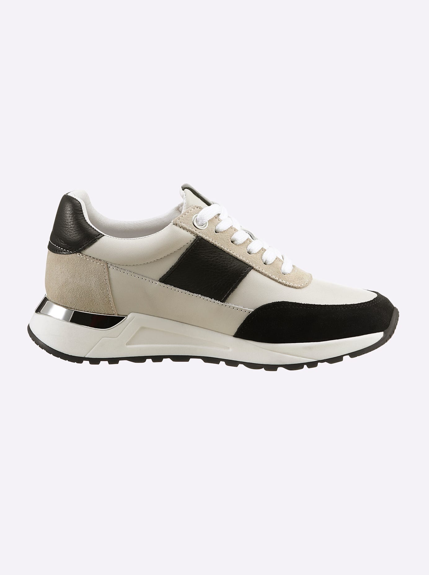 Heine Women's Sneaker Beige/Black Size 41 2
