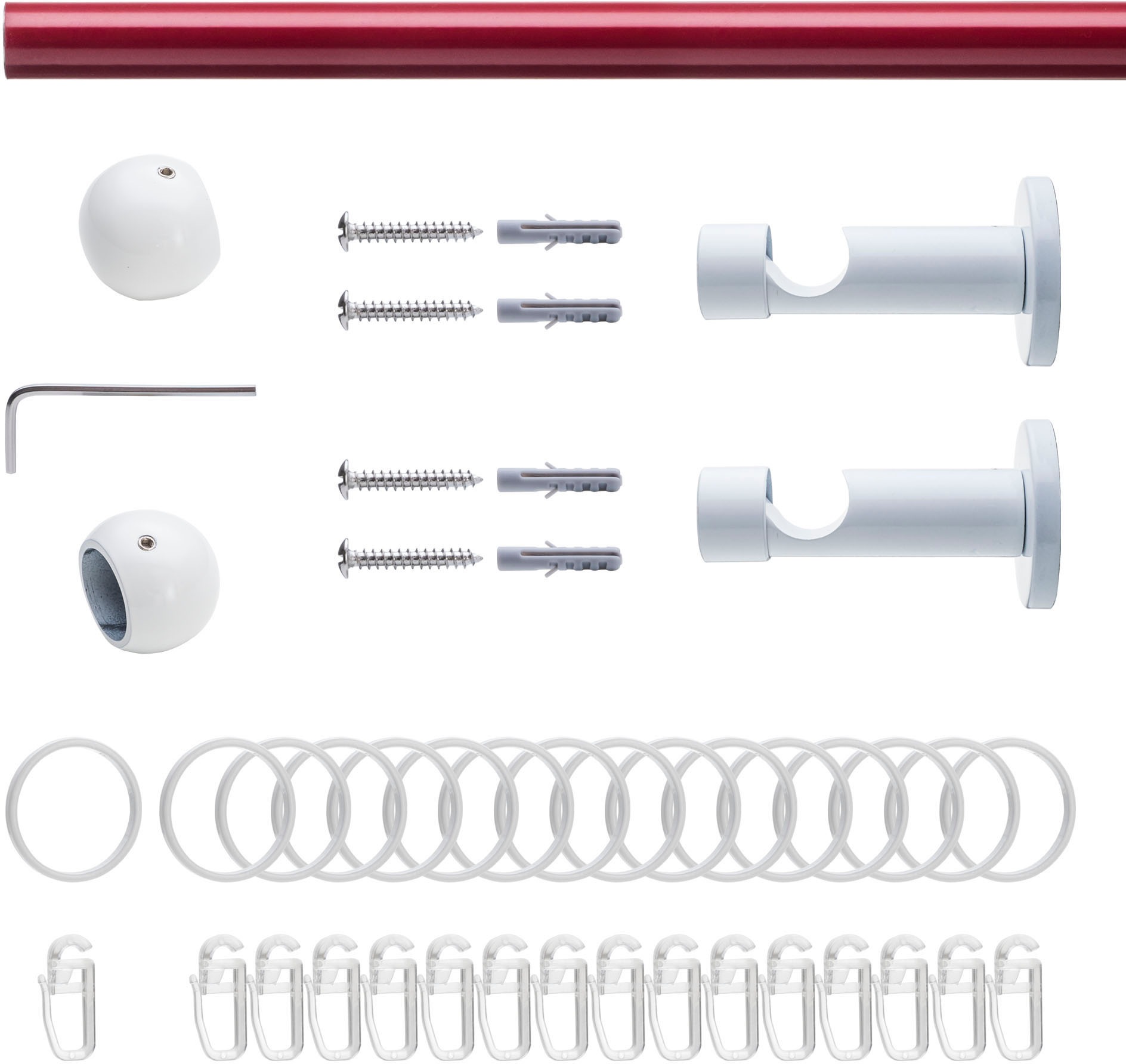 Liedeco Gardinenstange "Fertigstilgarnitur 20 mm Power Celebration Kugel" Ø günstig online kaufen