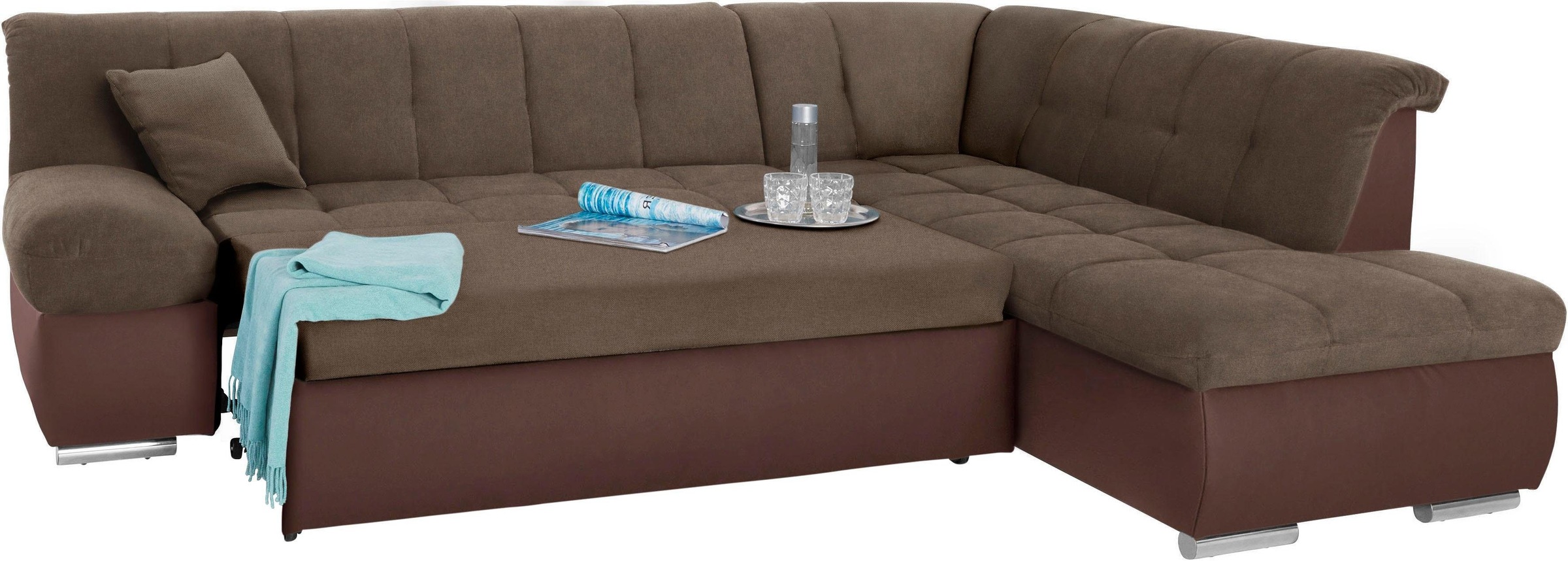 Thumbnail - DOMO collection "Mona L-Form bequem und komfortabel, Breite 271cm, L-Form" wahlweise mit Bett- und Armlehnfunktion