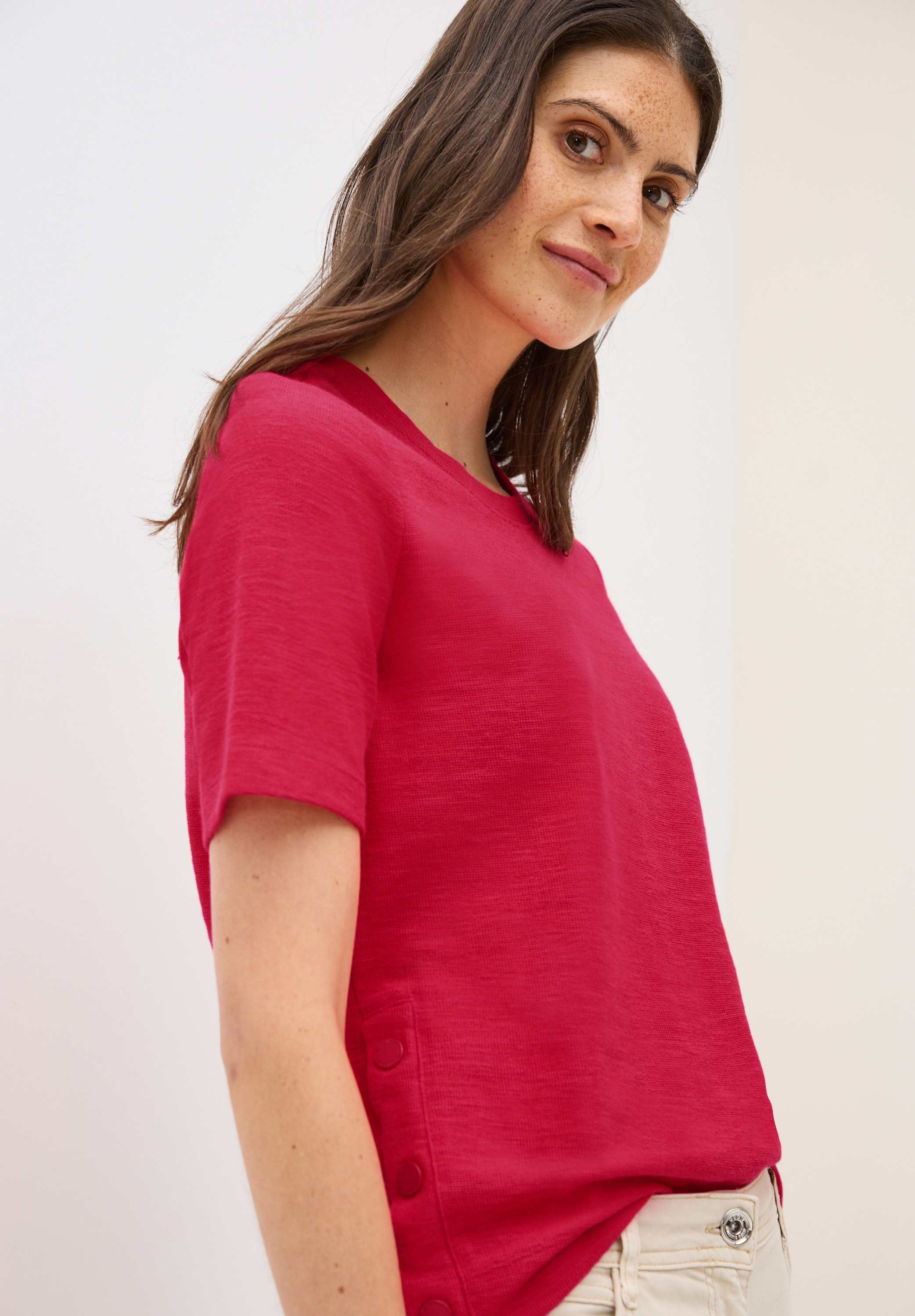 Cecil T-Shirt, mit Knopf Details günstig online kaufen