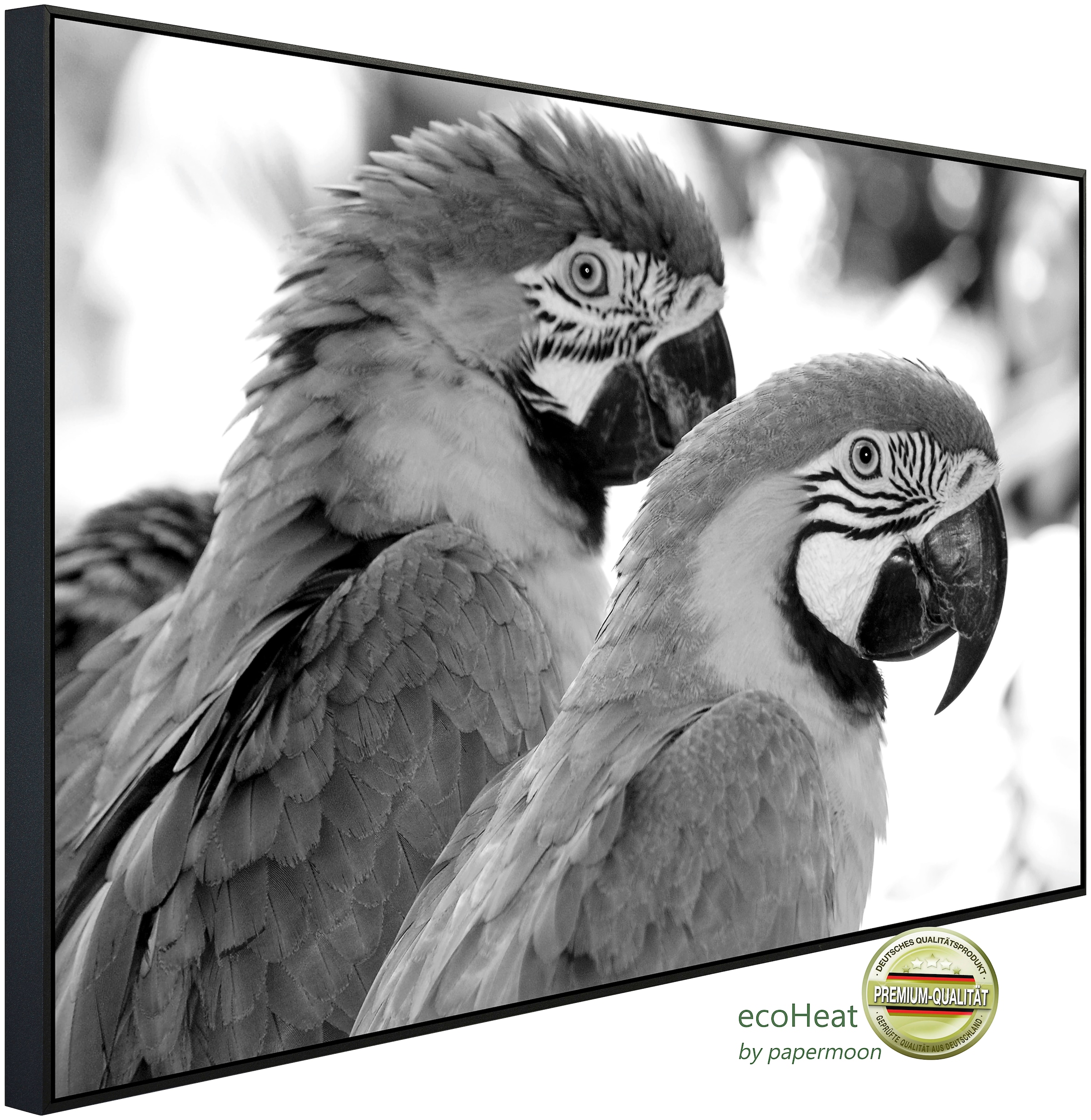 Infrarotheizung »Papagei Schwarz & Weiß«, sehr angenehme Strahlungswärme