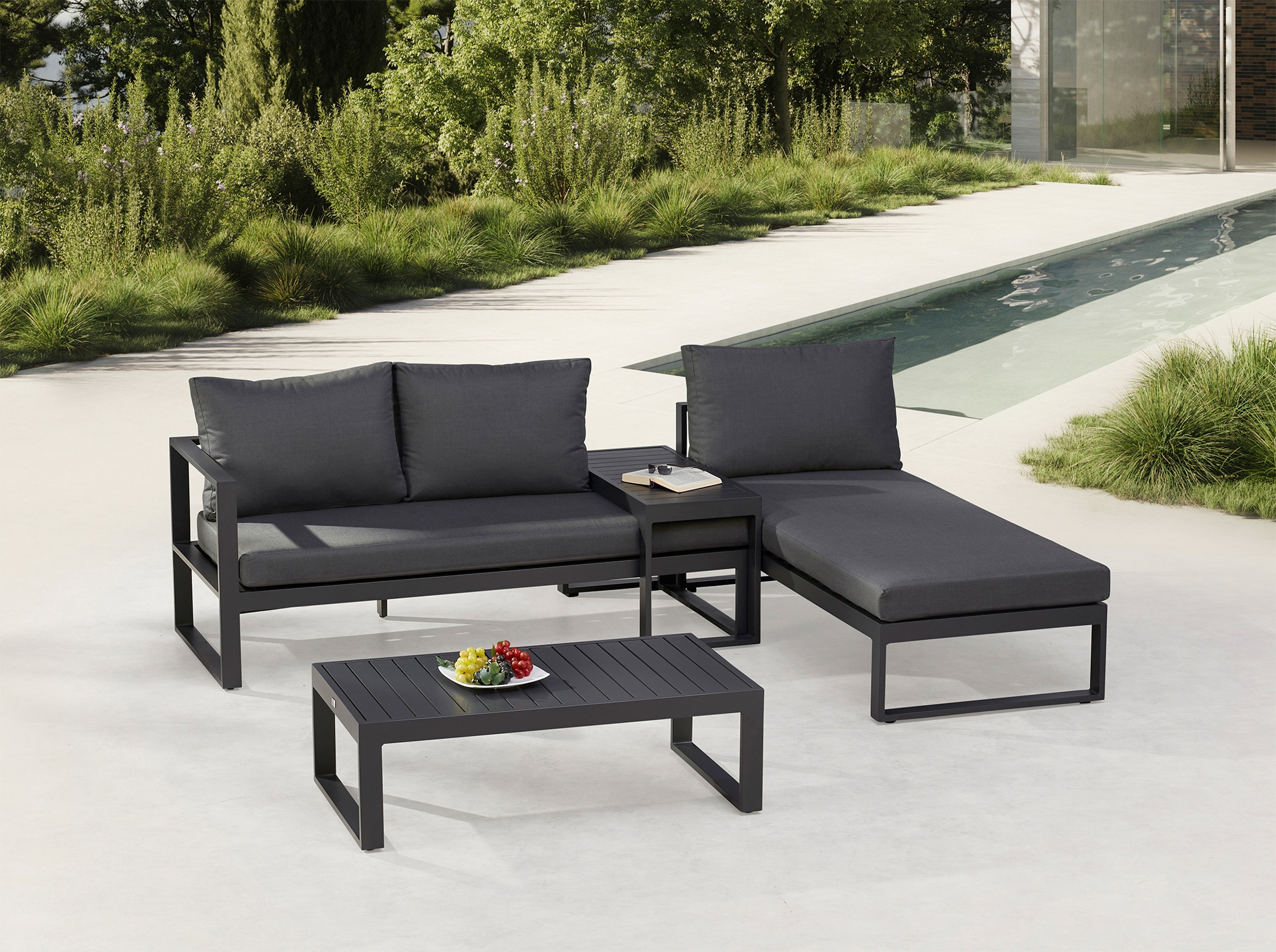 Best Gartenlounge-Set »Navarino«, (4 tlg.), 4-tlg. Lounge-Gruppe Navarino anthr