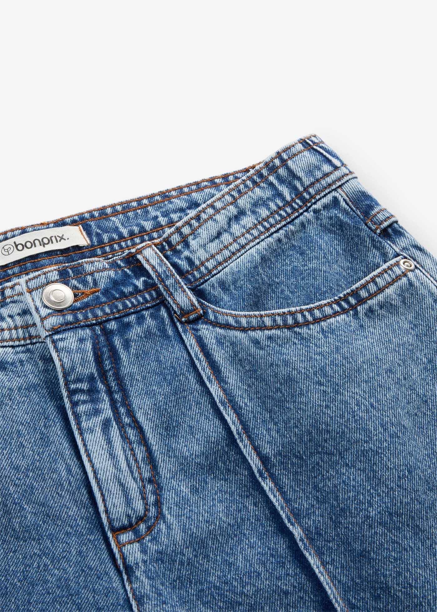 bonprix Weite Jeans Wide-Leg-Passform, Loose Fit, Mid Waist, aus Baumwolle, im Casual-Stil