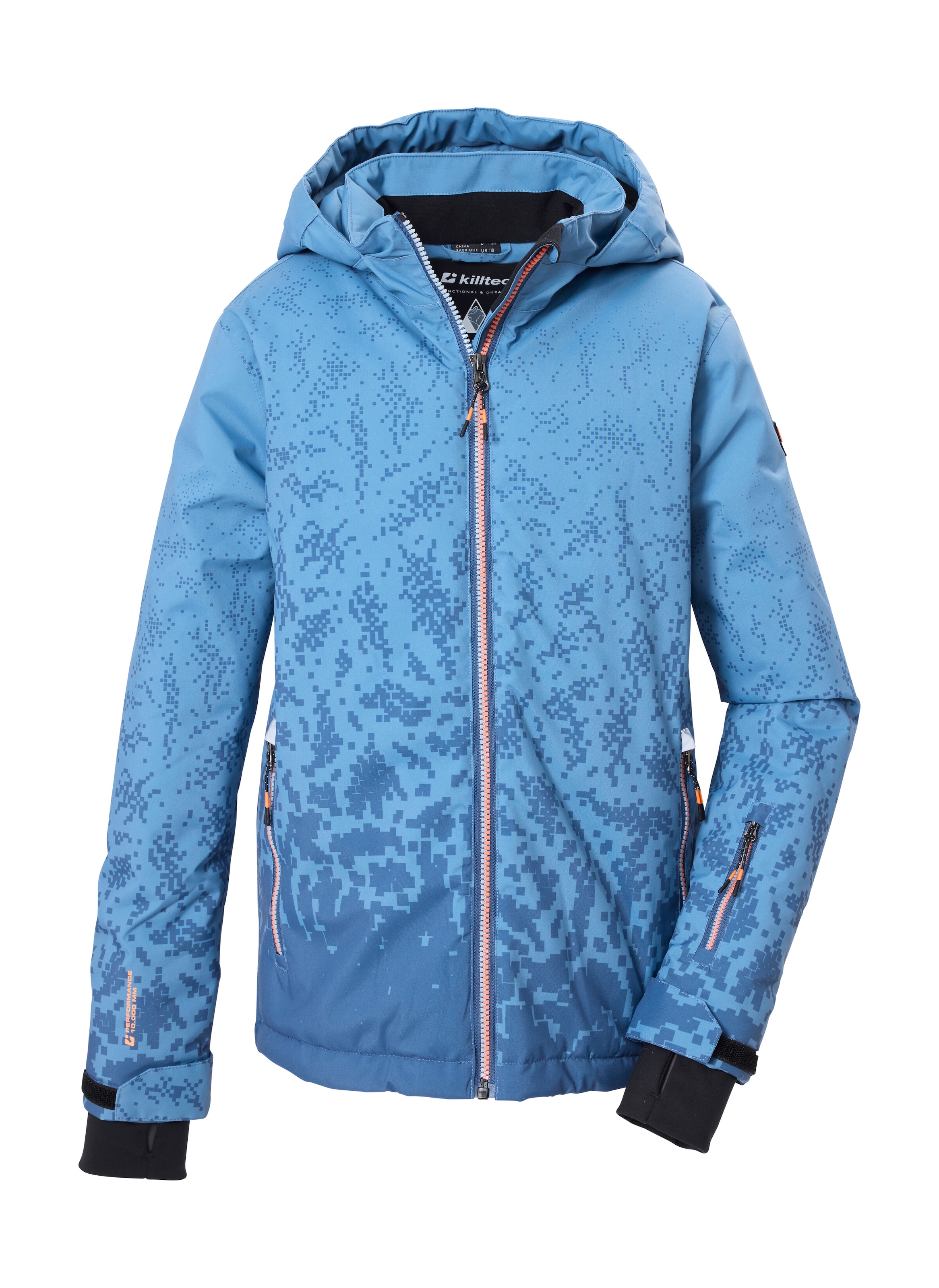 Killtec "KSW 204 BYS SKI JCKT" Wind- und wasserdichte Ski-Jacke mit All-over-Print und Kapuze