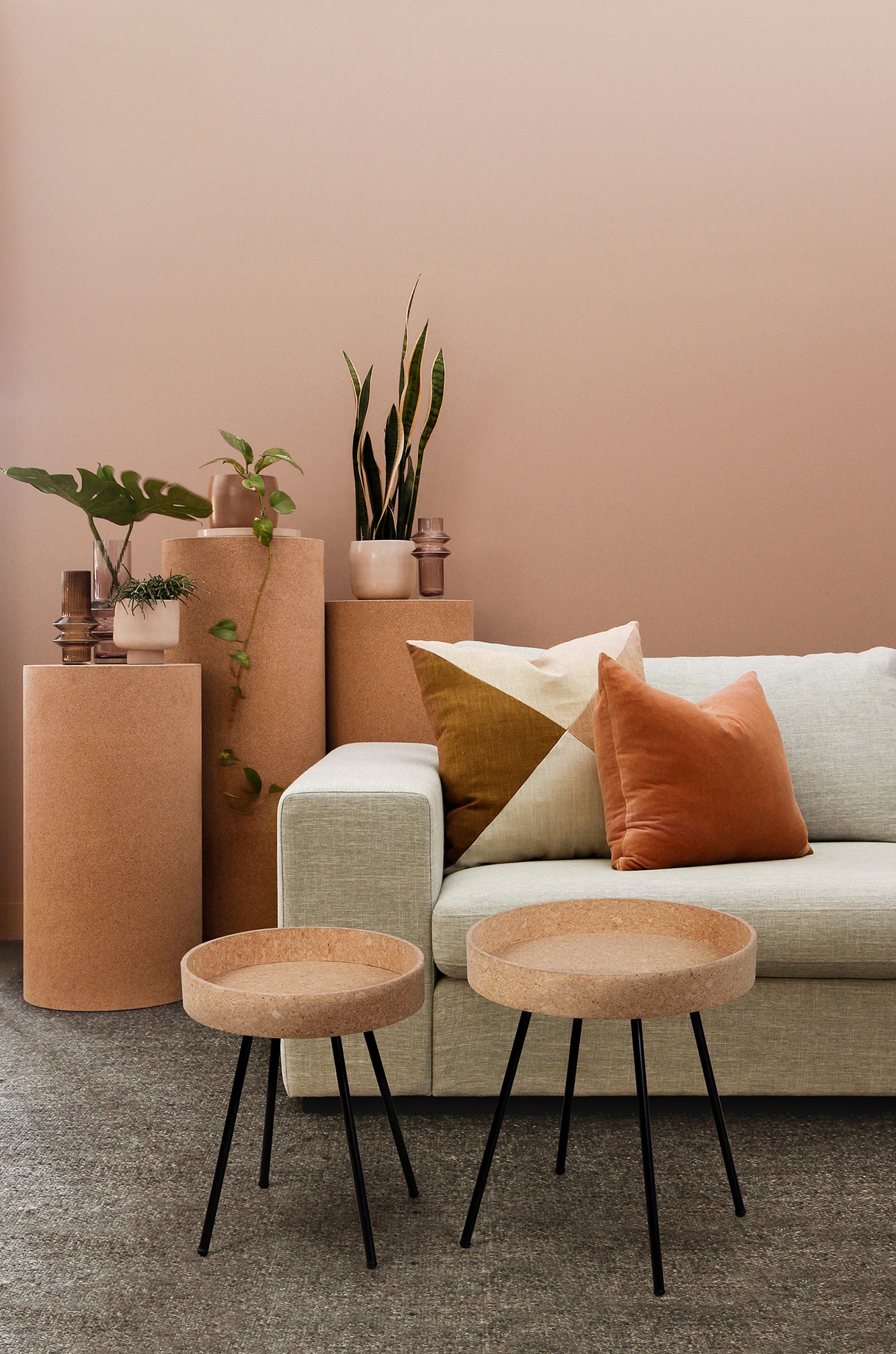 Home affaire Beistelltisch Set, 2 Stk. tlg. Tischplatten aus Kork günstig online kaufen