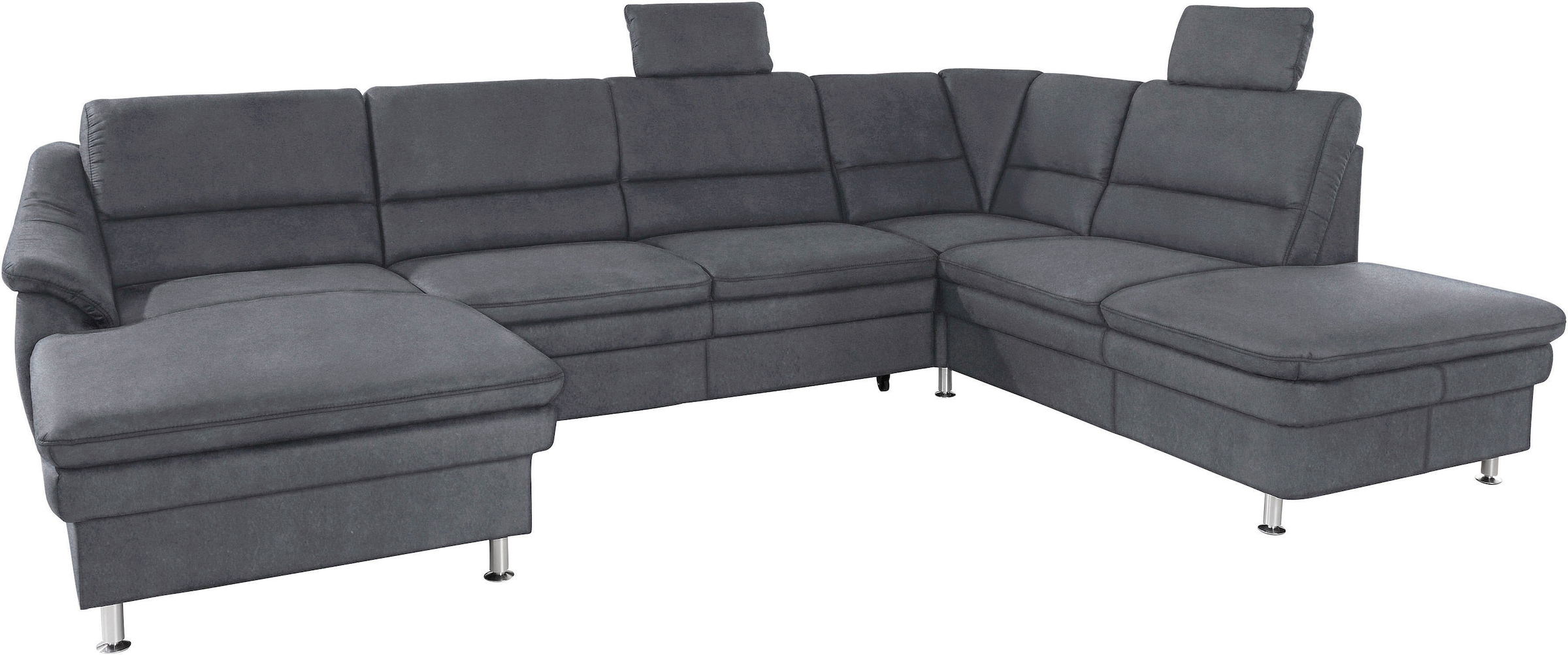 sit&more Wohnlandschaft "Cardoso, U-Form, B: 324 cm, Bettfunktion und Relaxfunktion optional" 2 Kopfstützen inklusive, Federkern, komfortable Sitzhöhe 47 cm